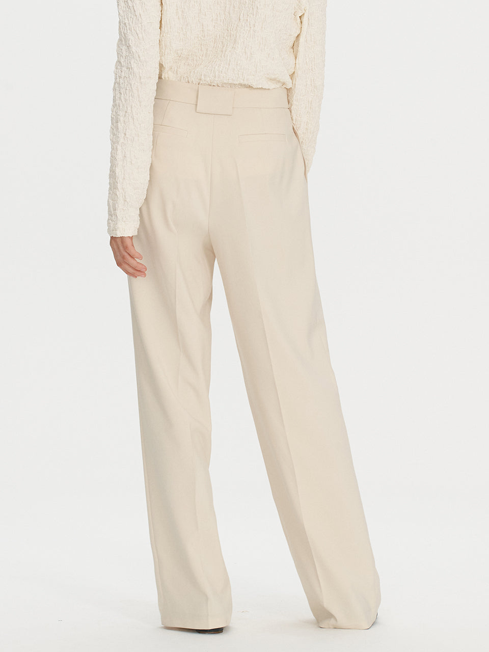 Two tuck wide pants - Vanilla