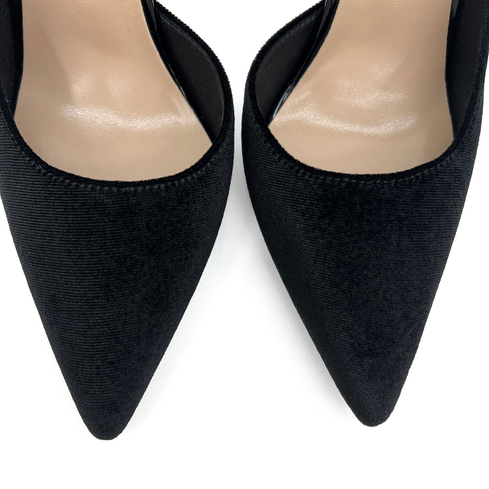 Velvet side off stiletto hill (Black)