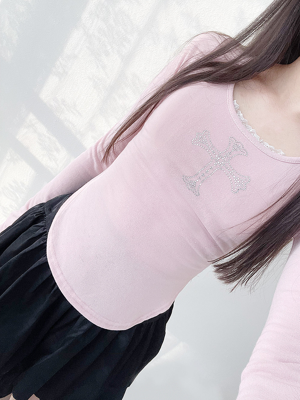 [起毛!] スパークリングキュービックTシャツ (Pink) / [Fleece!] Sparkling Cubic T-Shirts (Pink)