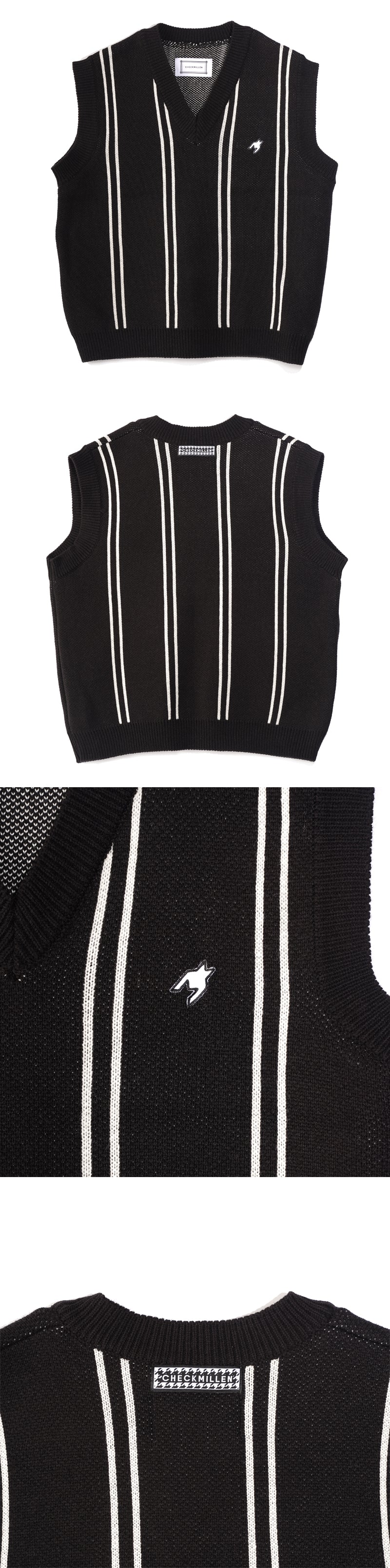 8LINES LOGO KNIT VEST (BLACK)