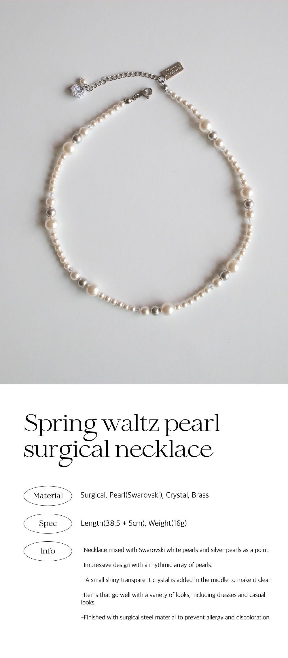 Spring waltz pearl surgical necklace