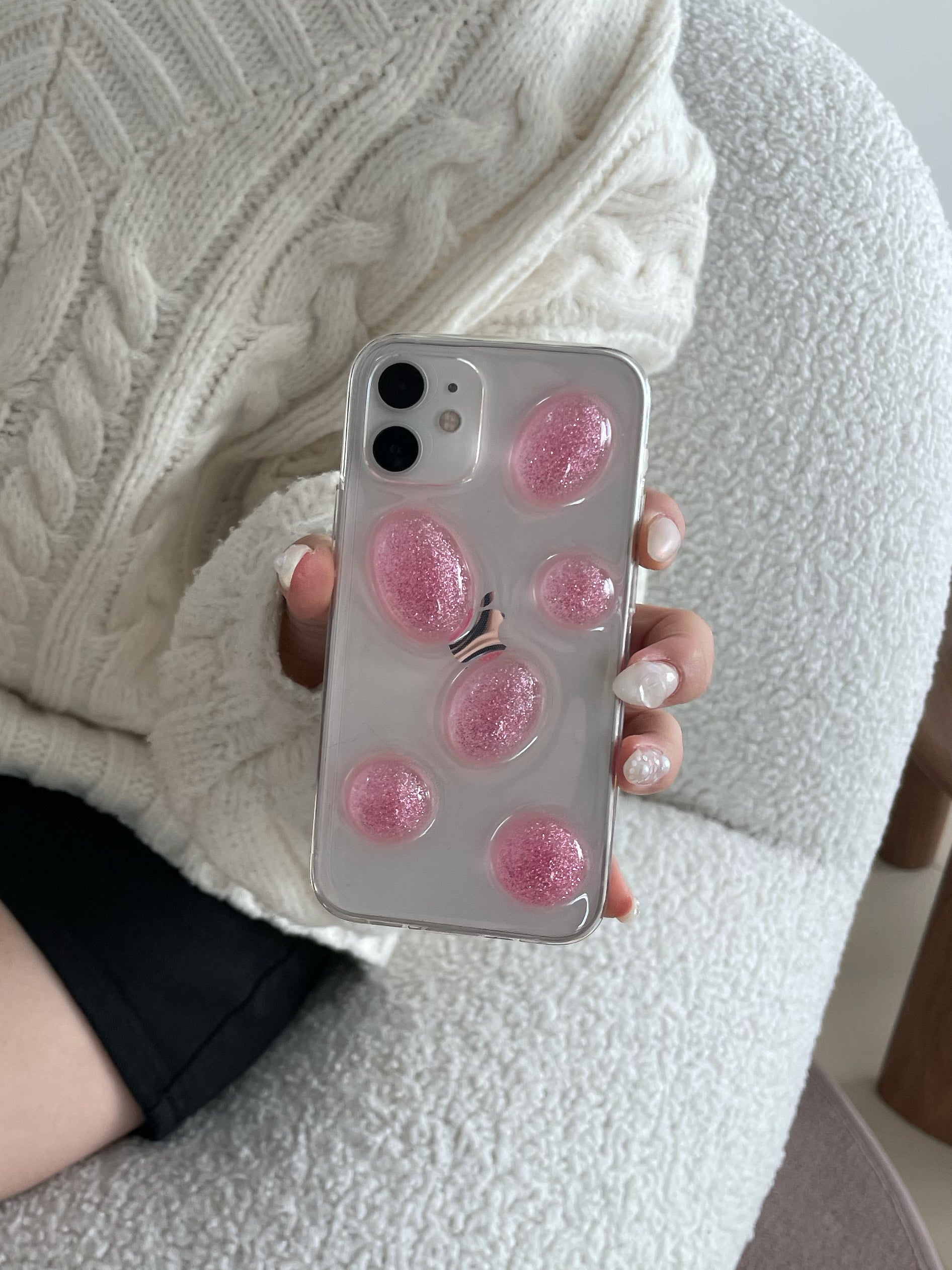 glitter pink iphone resin case