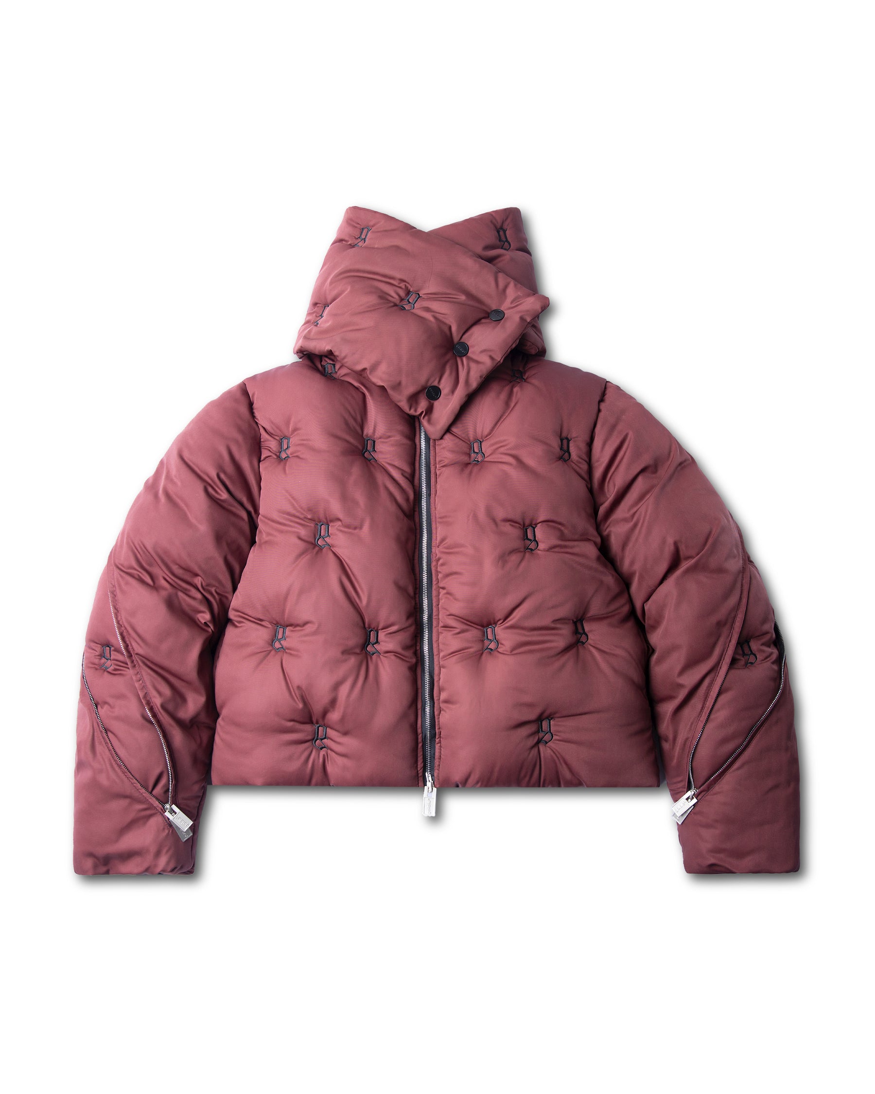  "G" BURGUNDY PUFFER JACKET