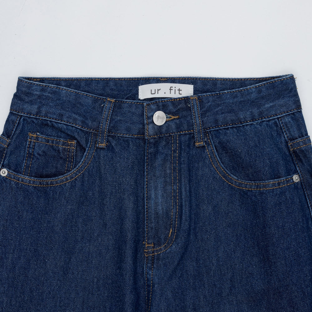 WIDE FIT CARGO DARK DENIM PANTS [17711]