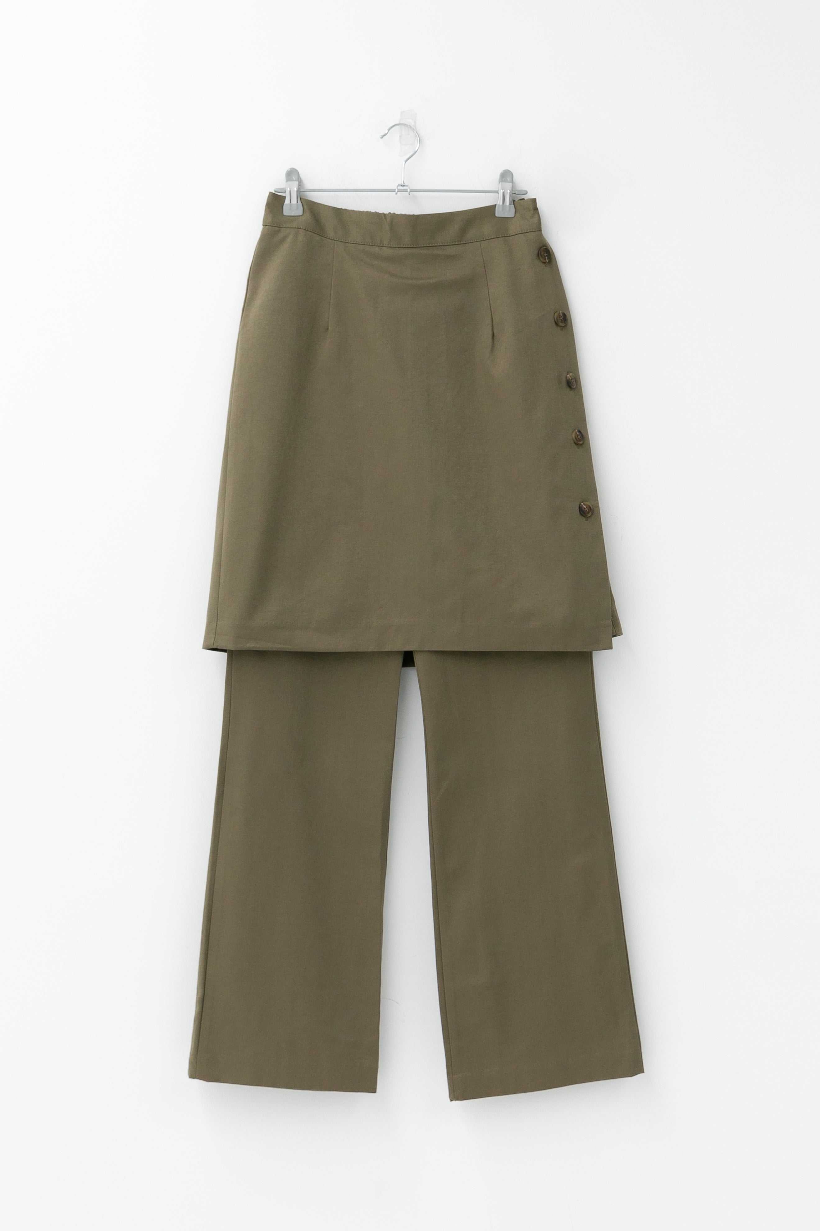 button wrap skirt pants(3colors)