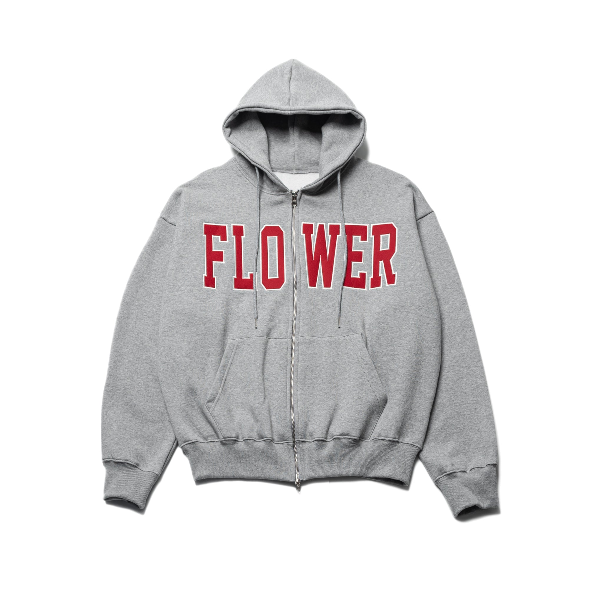 FLOWER ZIP UP HOOD(GREY)