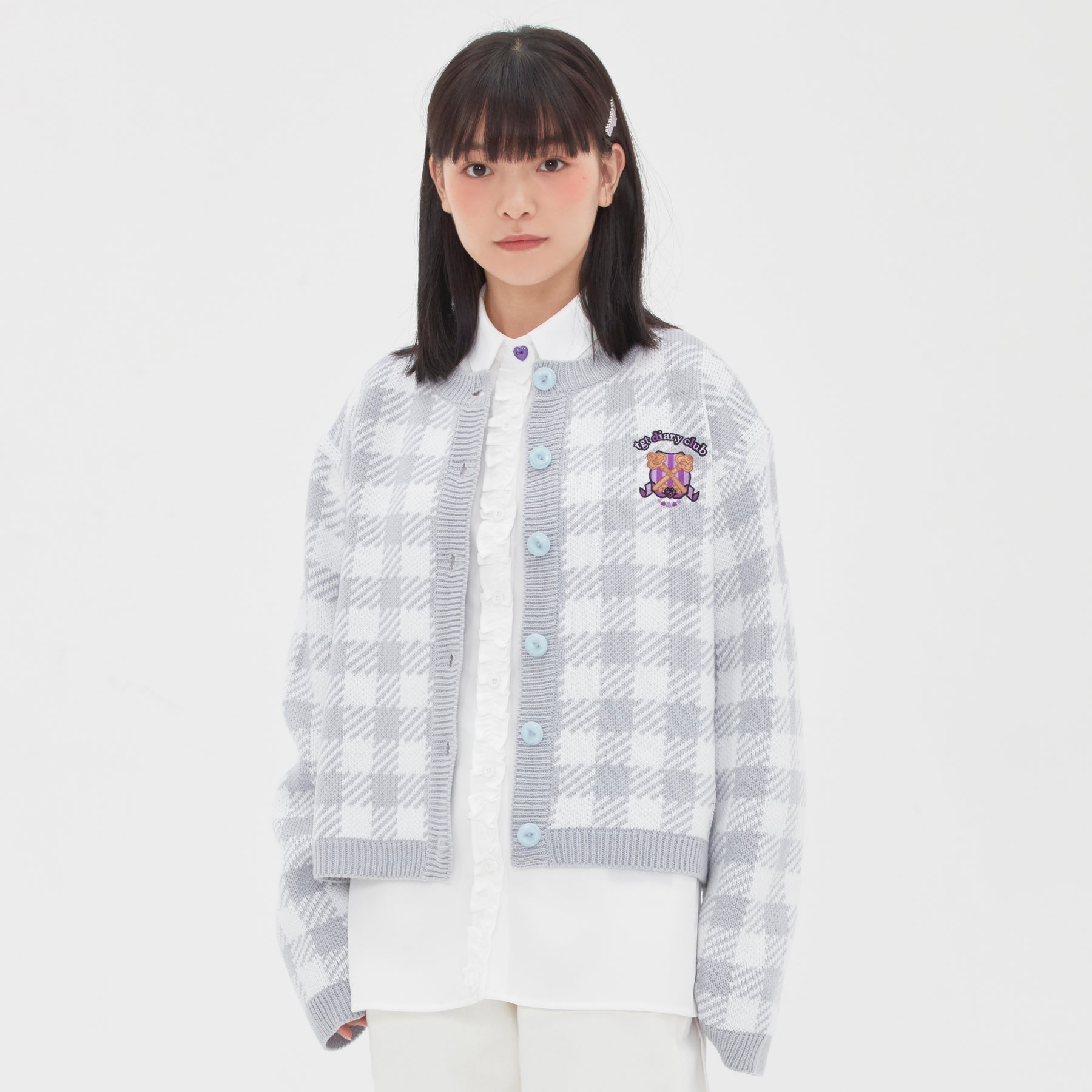 GINGHAM CHECK CARDIGAN