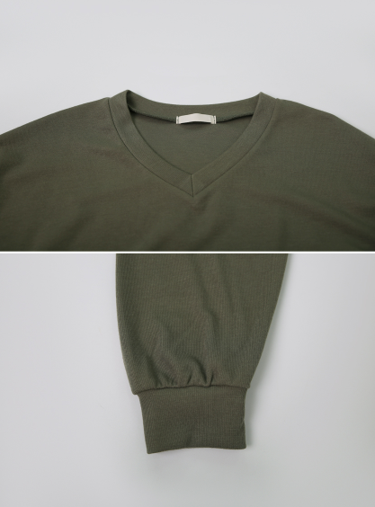 Soft V-neck Sweat Shirt (2color)