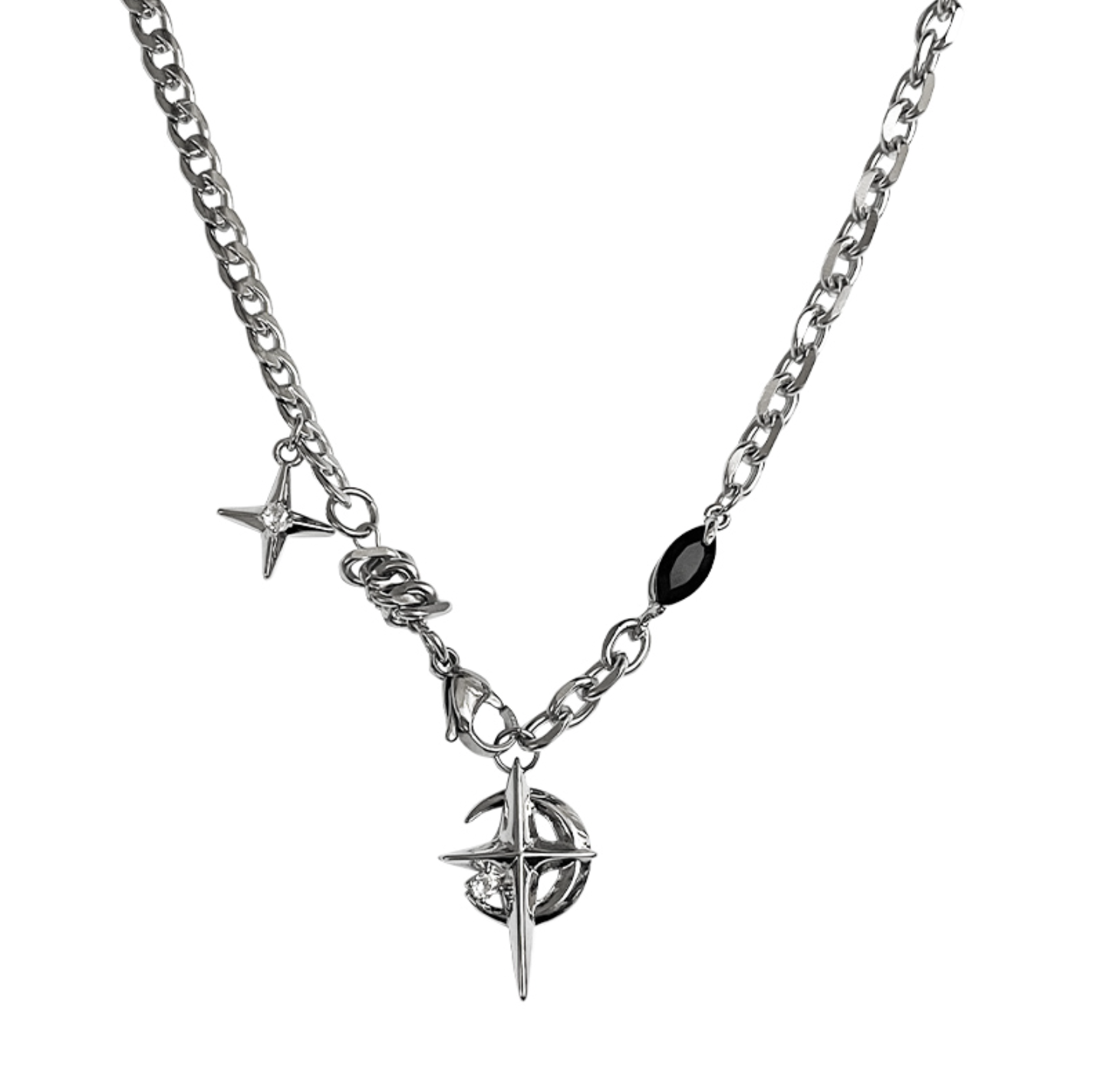 Astroid cubic star chain necklace