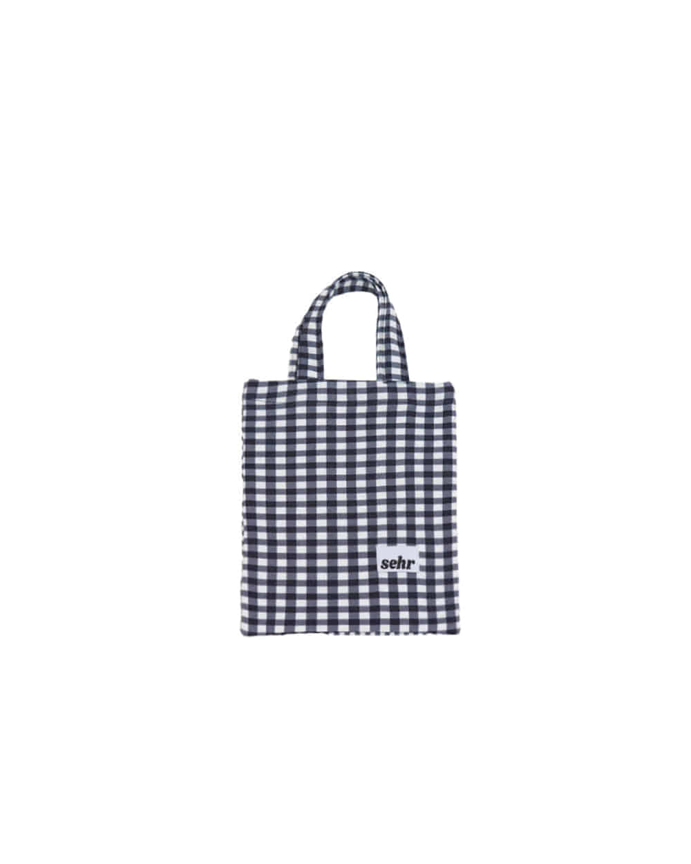 2 Side Checked Mini Bag (Black) 