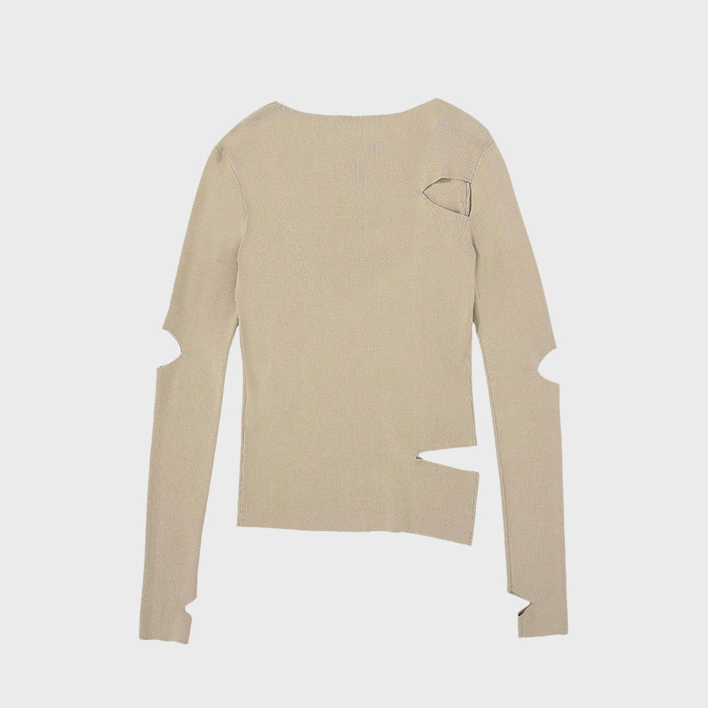 SECTION CUT PULLOVER_BEIGE