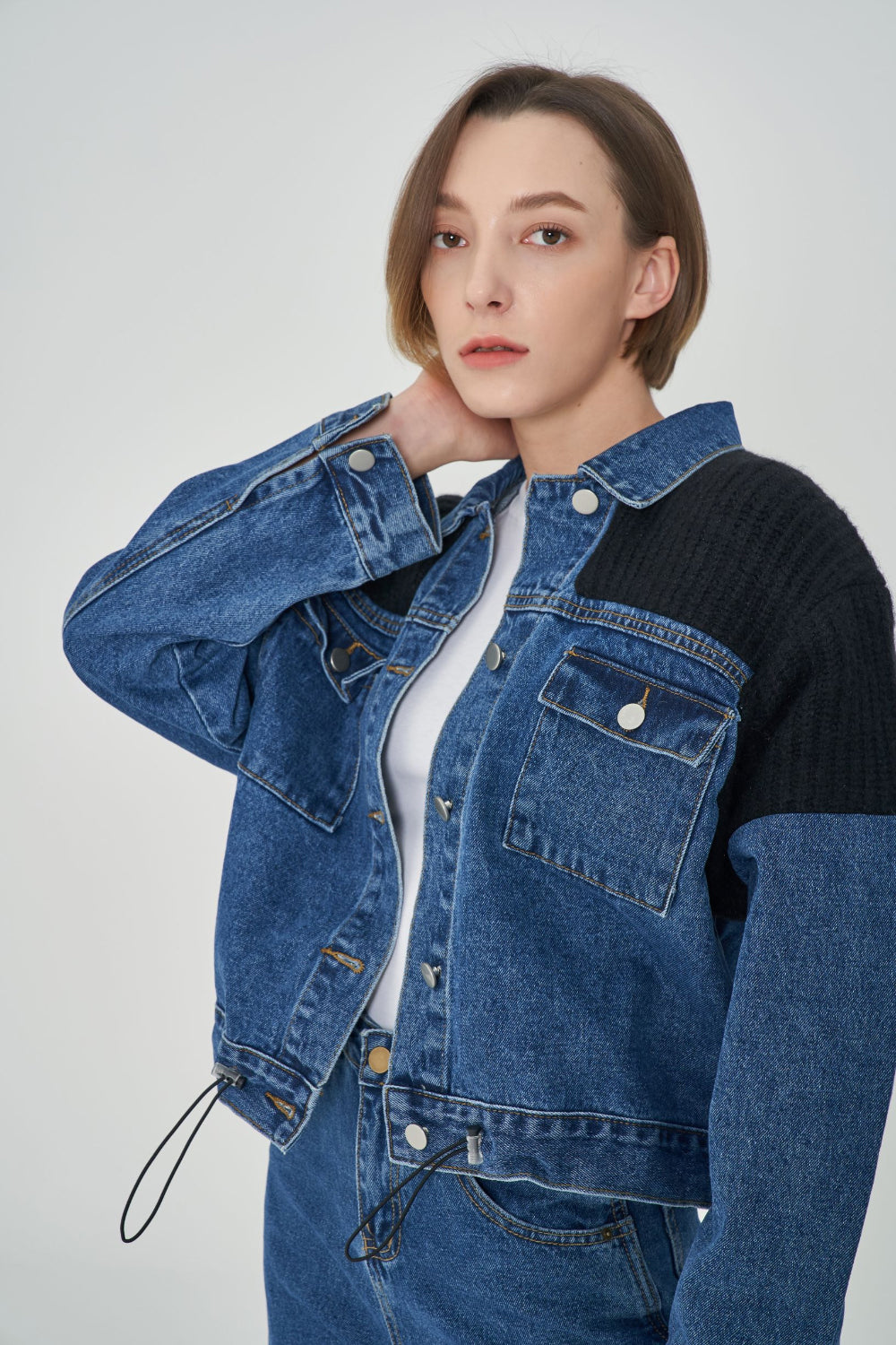 KNIT DENIM JACKET [6653]