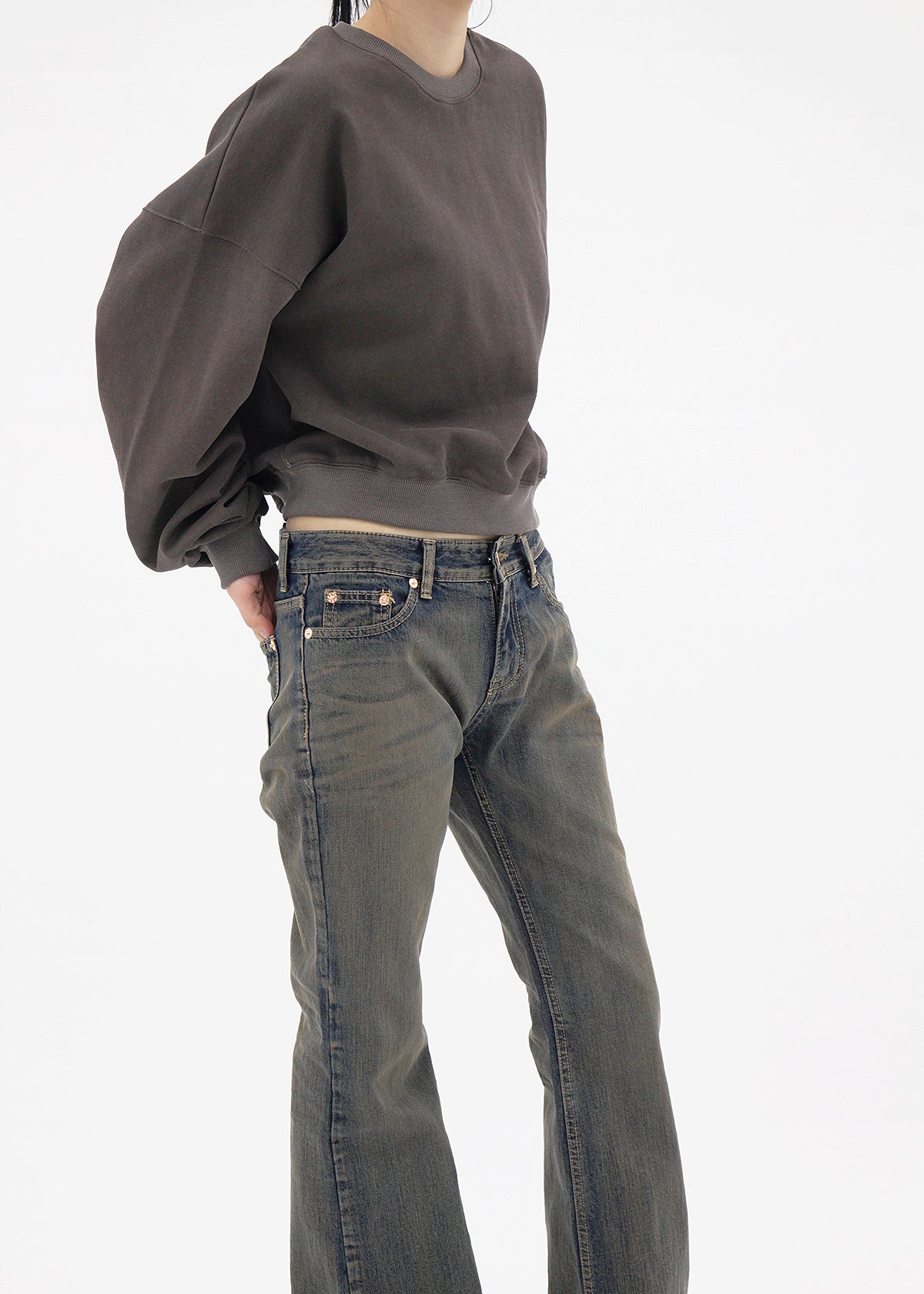 no.3003 Mocha Bootcut Denim Pants