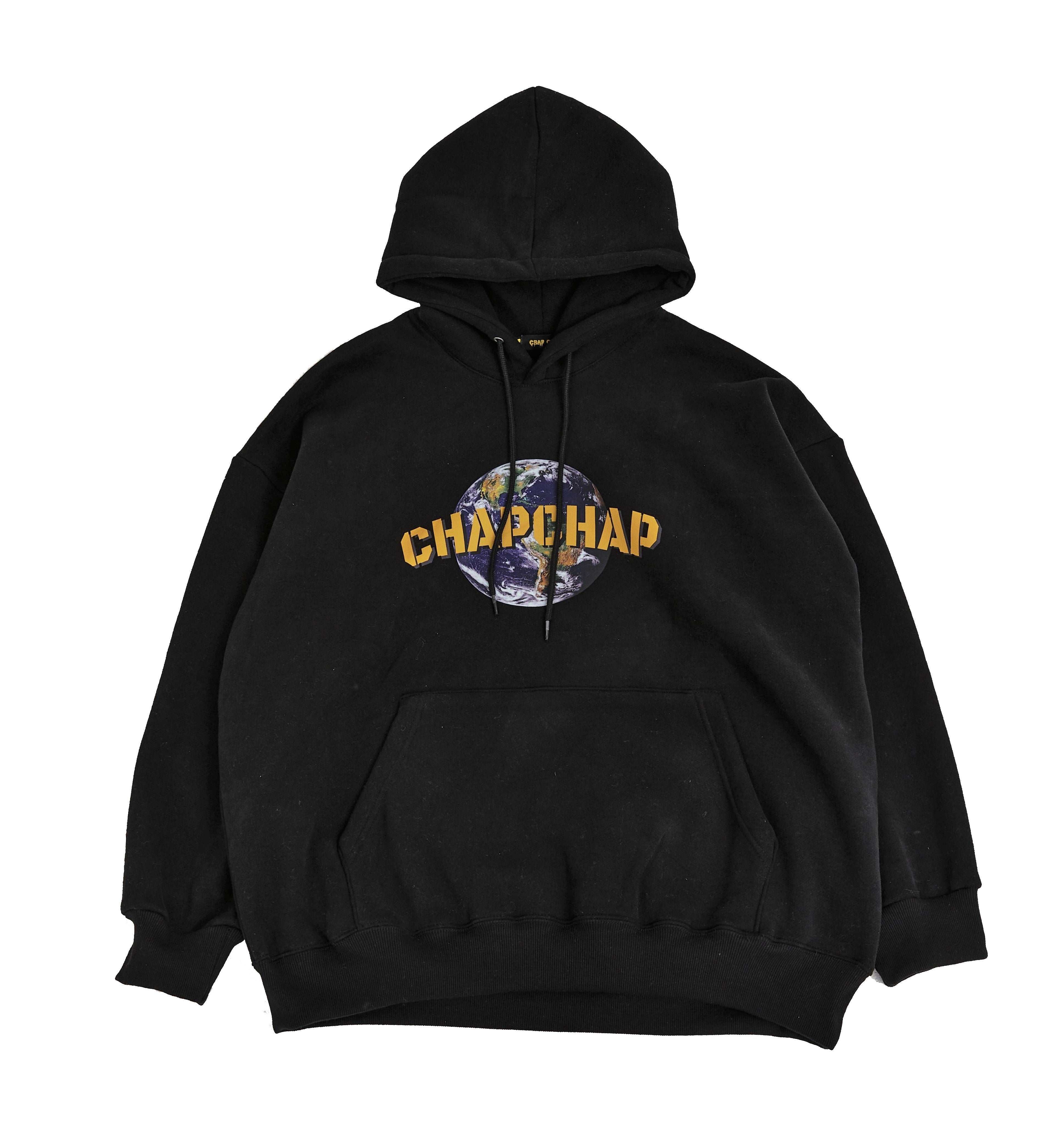 Universal chap over fit Hoodie(Black)