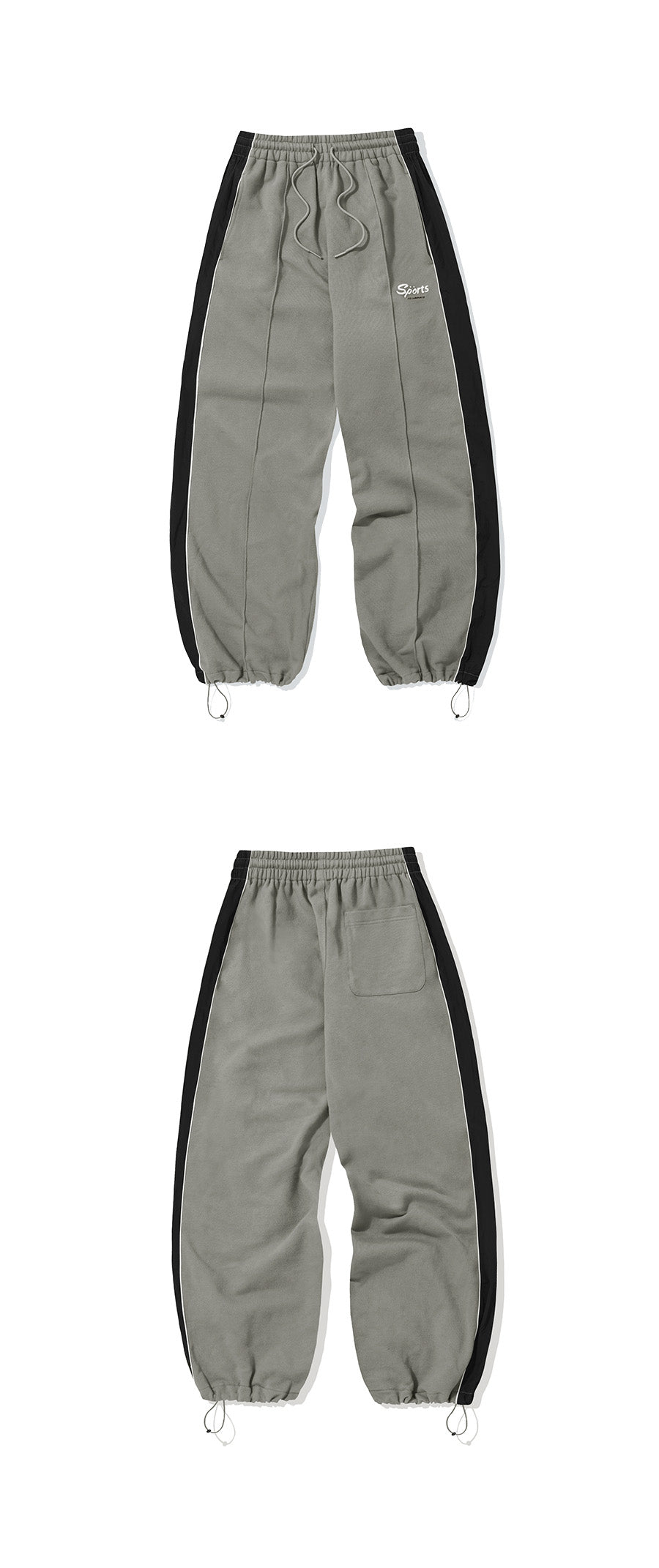 Sports Block Sweat Pants-Grey