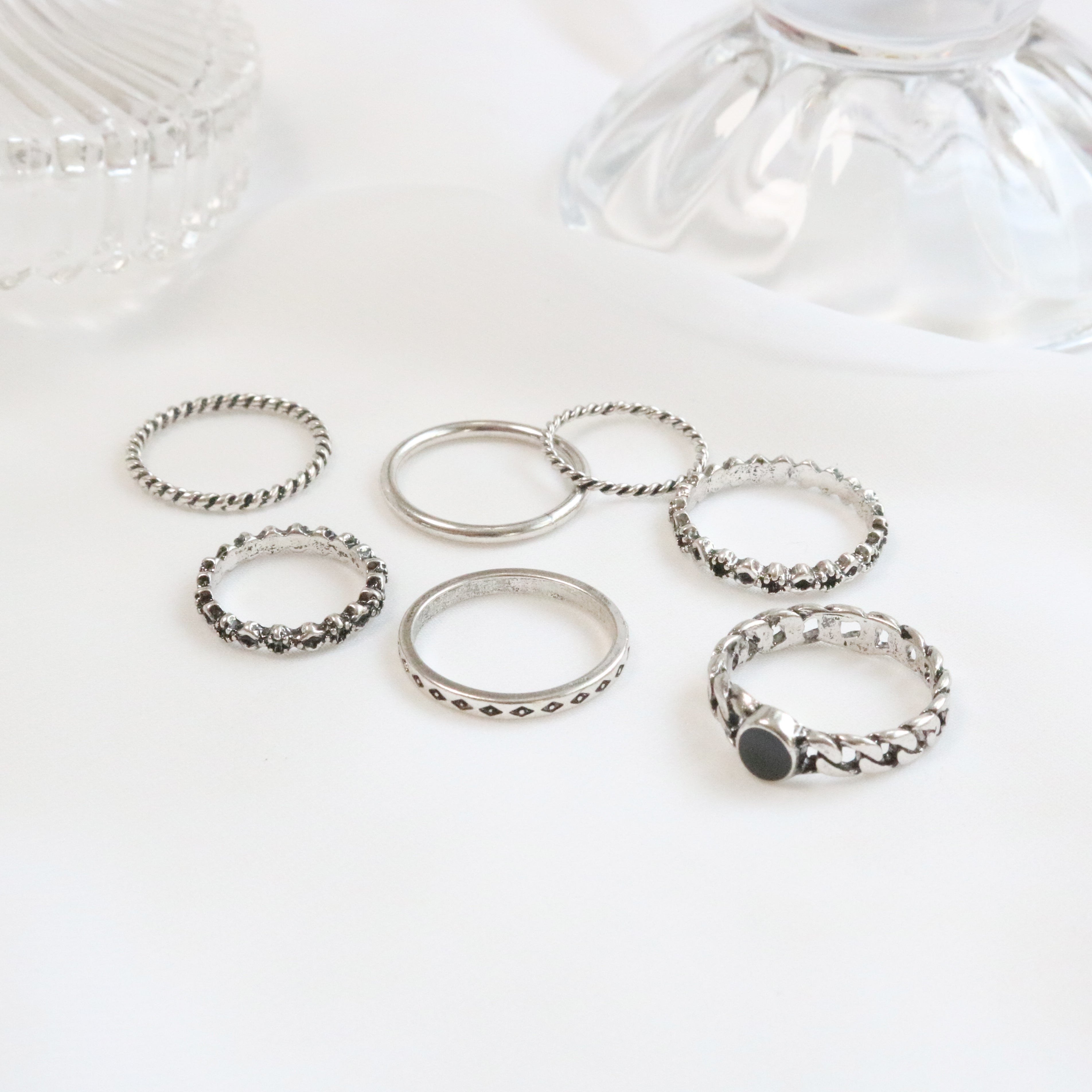 Black chain ring set (7 set)