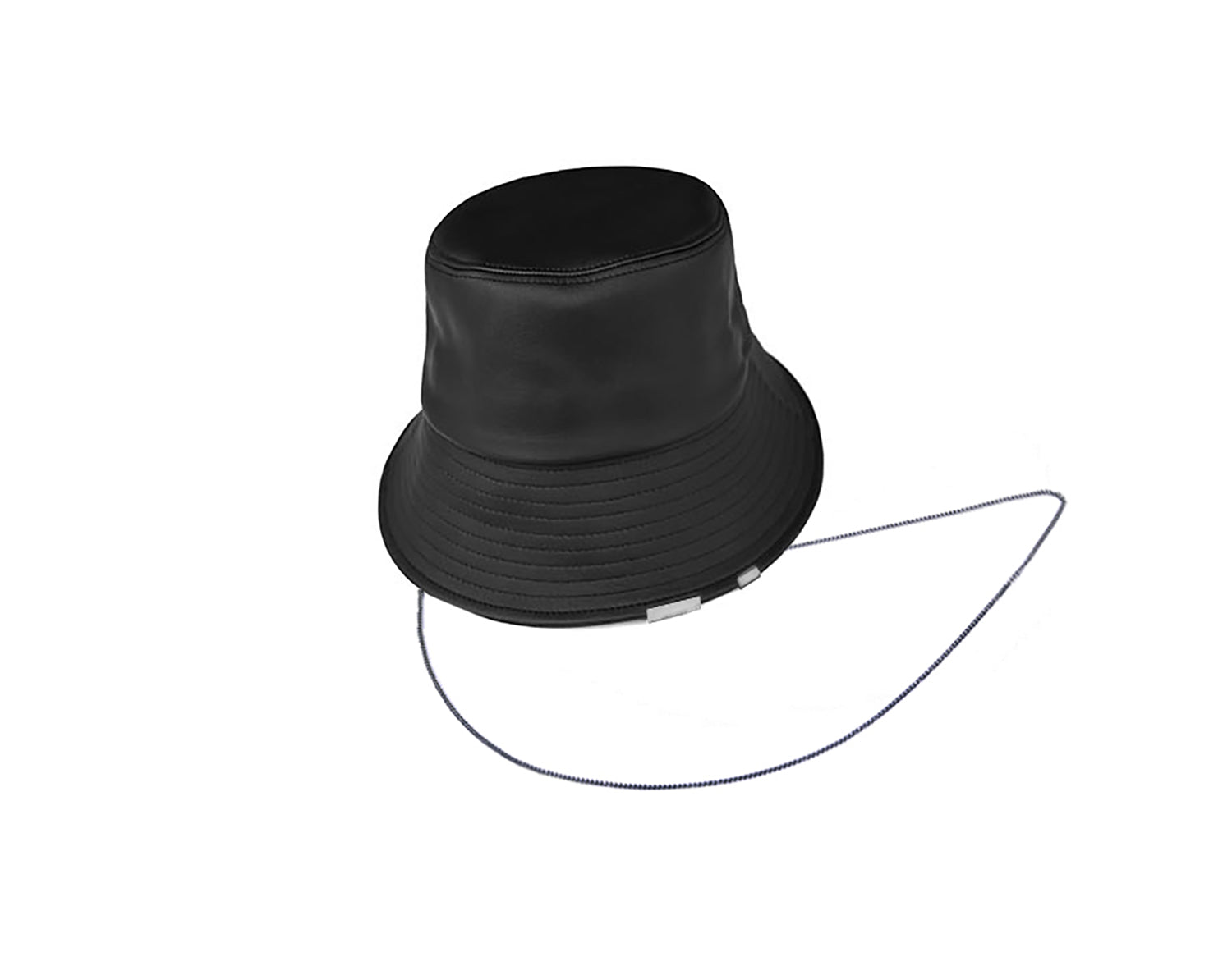 LEATHER CHAIN BUCKET HAT