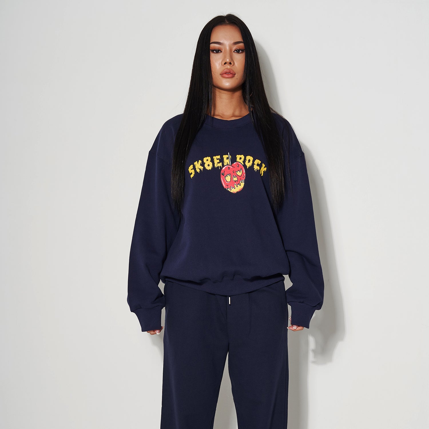 SKULL CHERRY SWEAT SHIRT NAVY