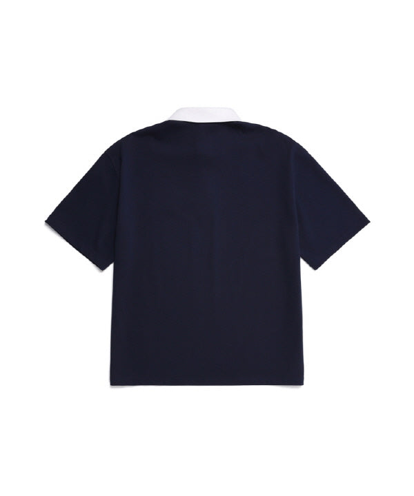 DAYLIFE LOGO RUGBY T-SHIRT (NAVY)