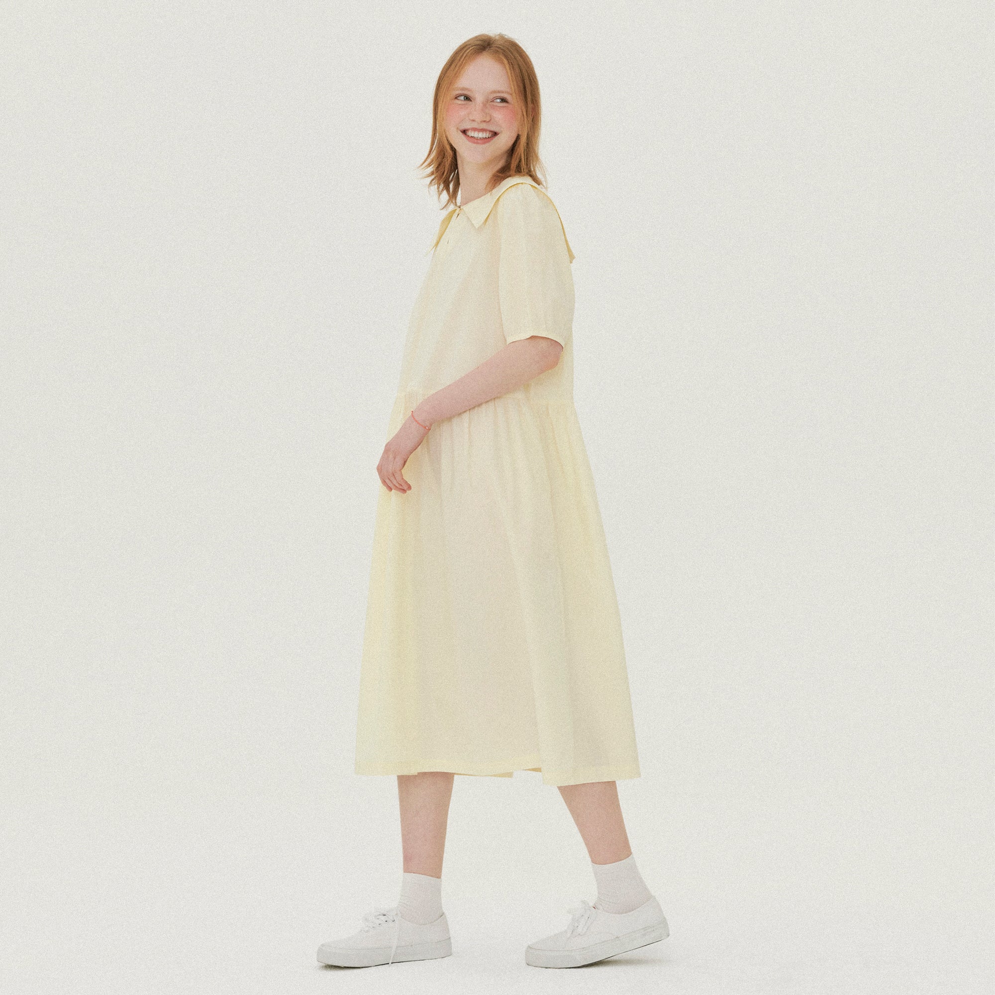 SAILOR COLLAR LONG DRESS_LEMON