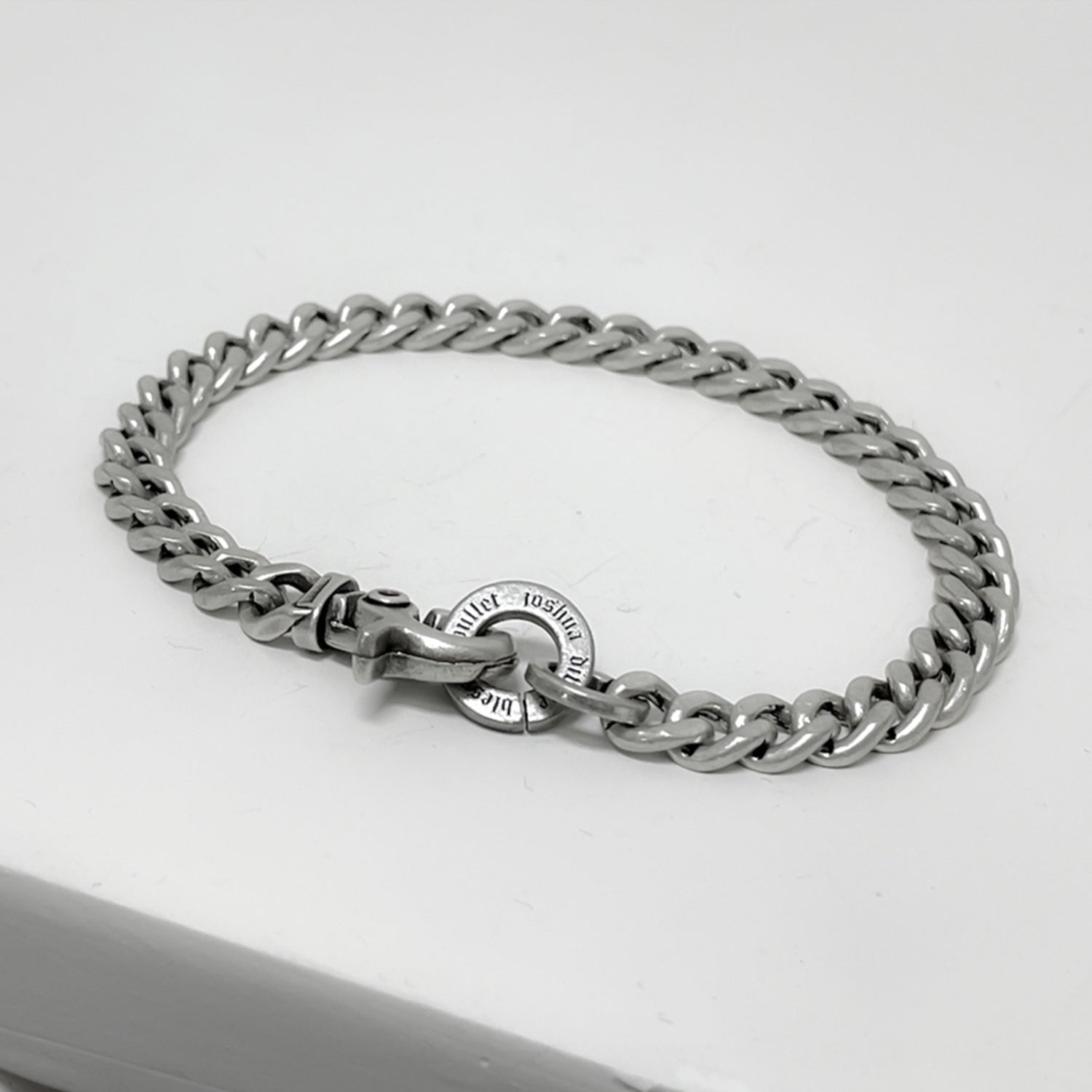 [BLESSEDBULLET]7mm clip classic chain bracelet_vintage silver