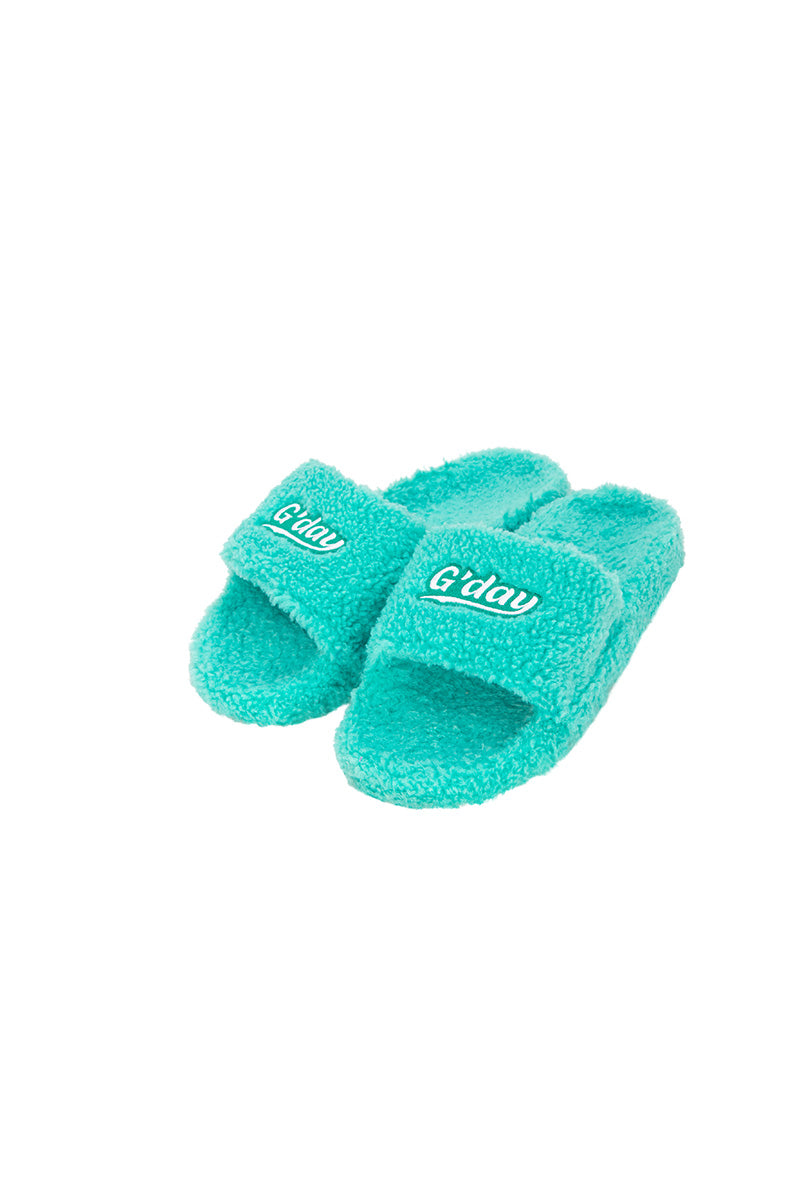 G'day furry sandals (mint)