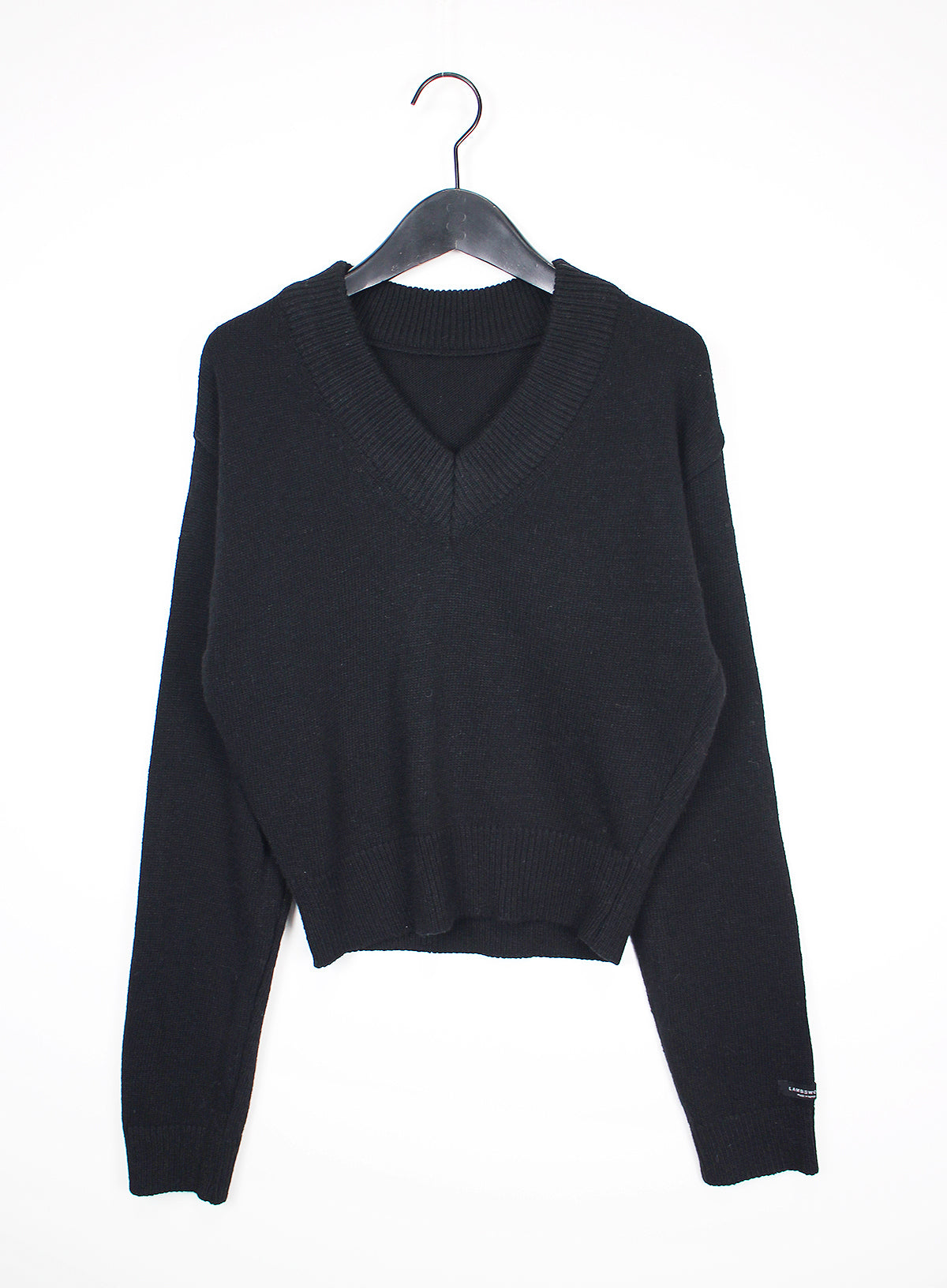 Wool V-neck Crop Knit (10color)