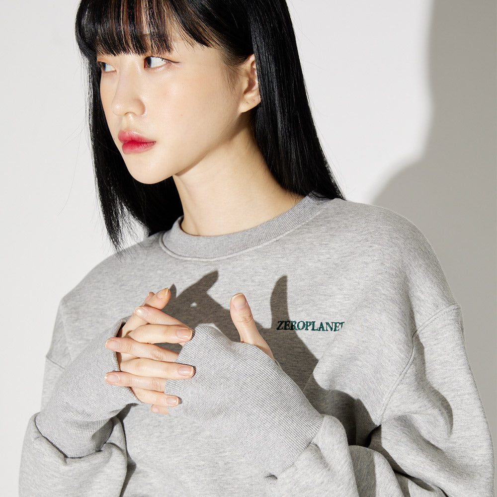 キティーフリーススウェットシャツ / Kitty Warmer Fleece Sweatshirt [GREY]