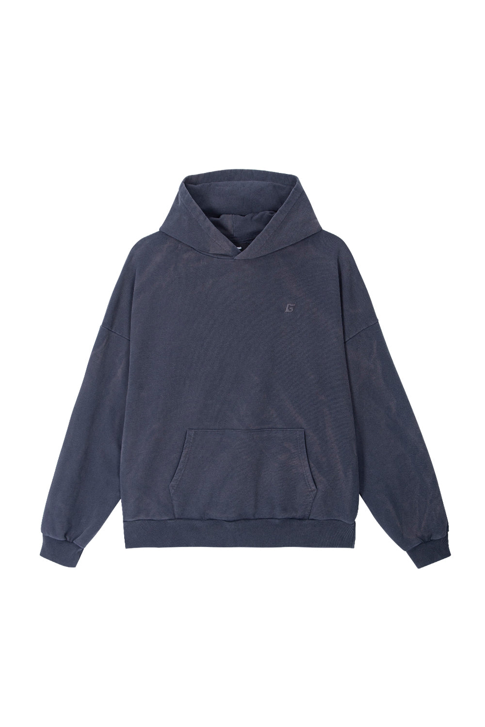 EMBROIDERED LOGO SPRAY WASHED HOODIE (NAVY)