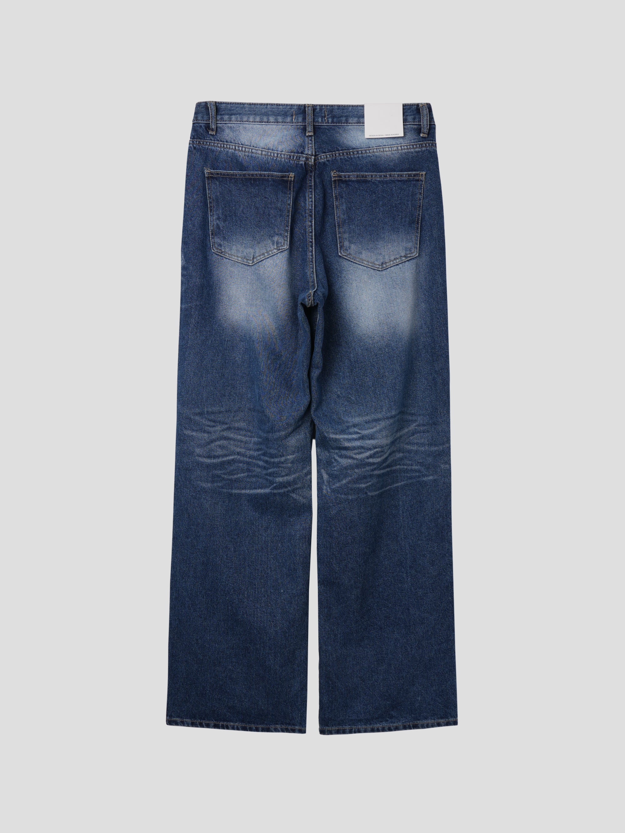 Chain washing medium blue denim