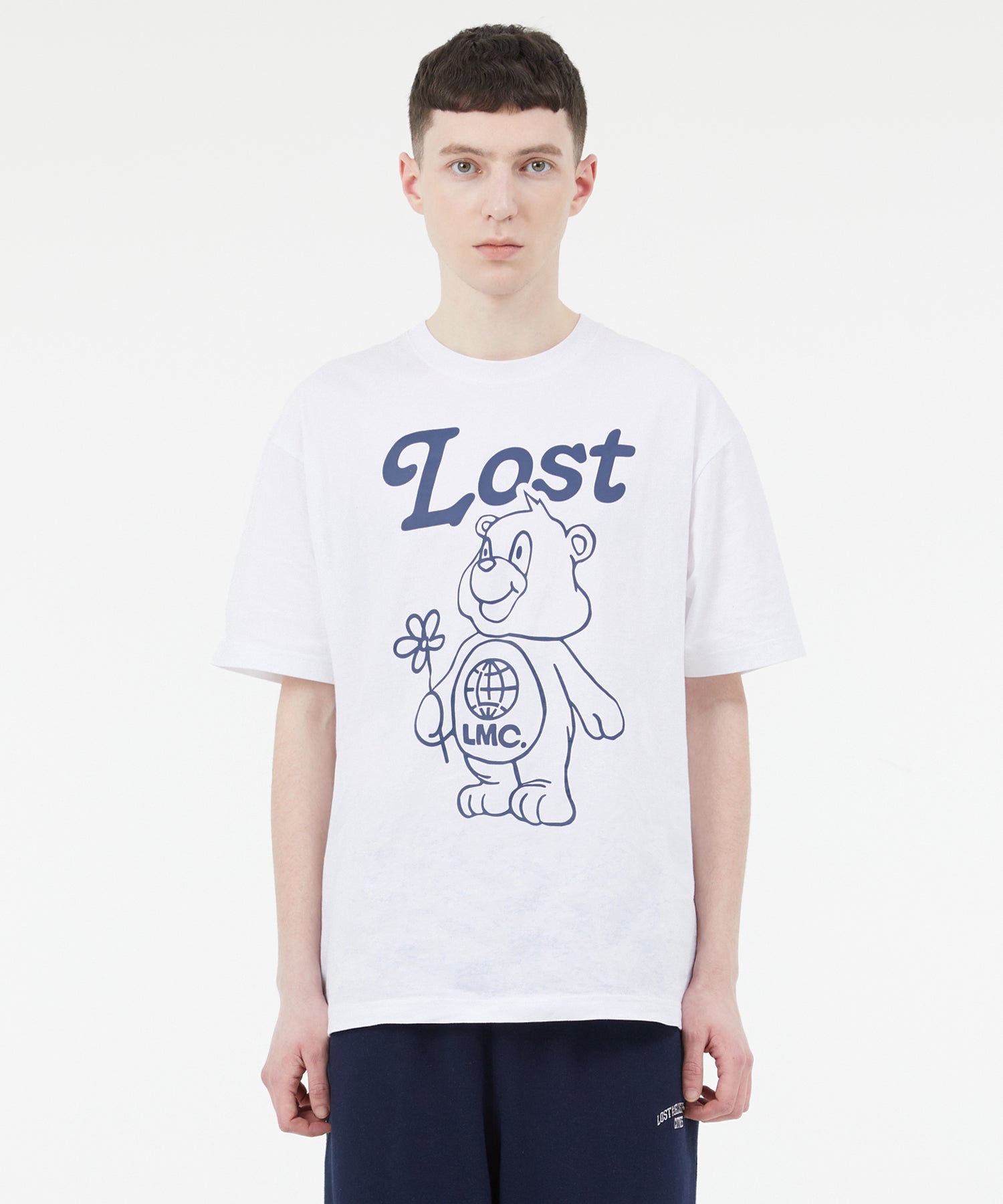 FLOWER BEAR TEE - WHITE