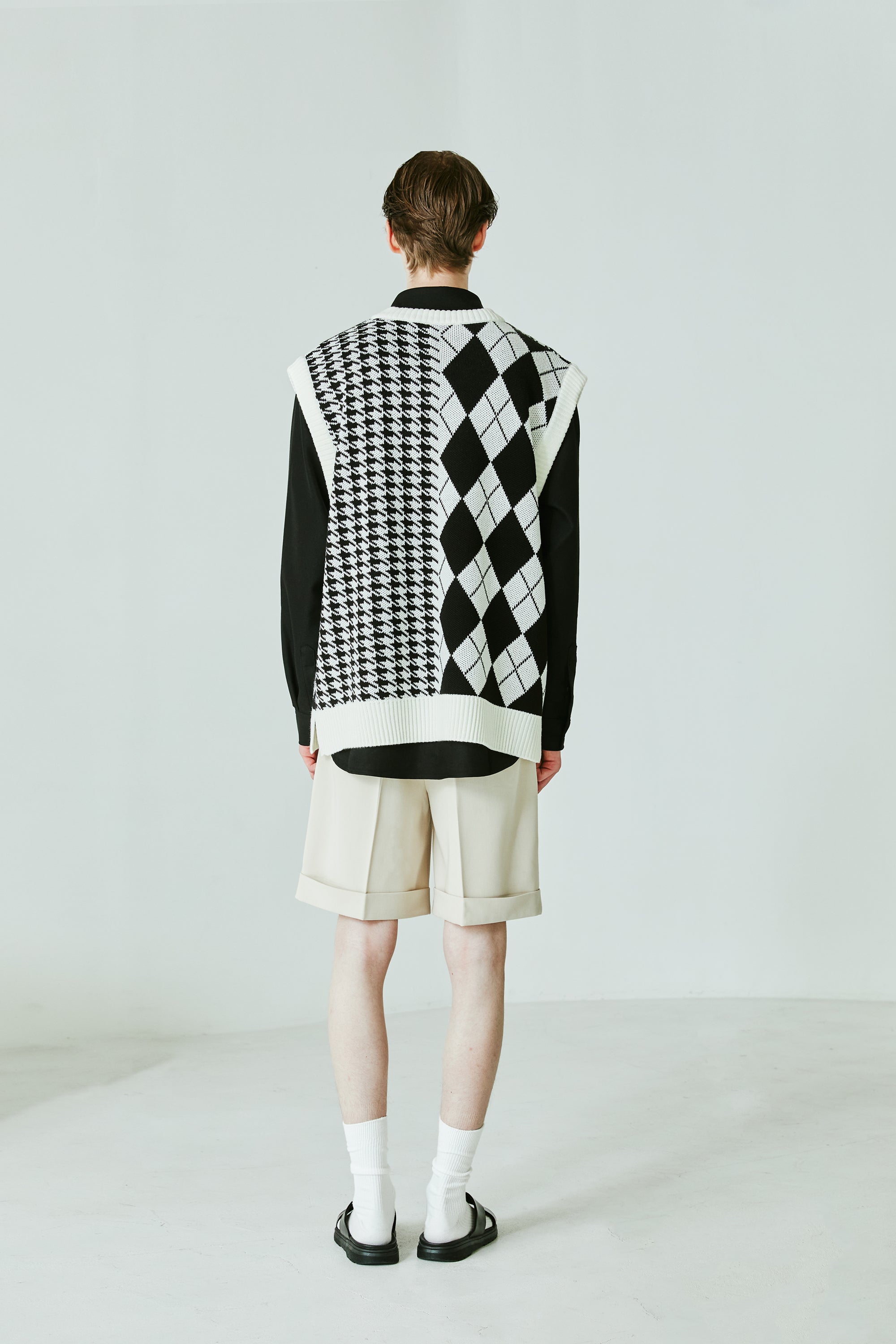 ARGYLE & HOUND CHECK KNIT VEST