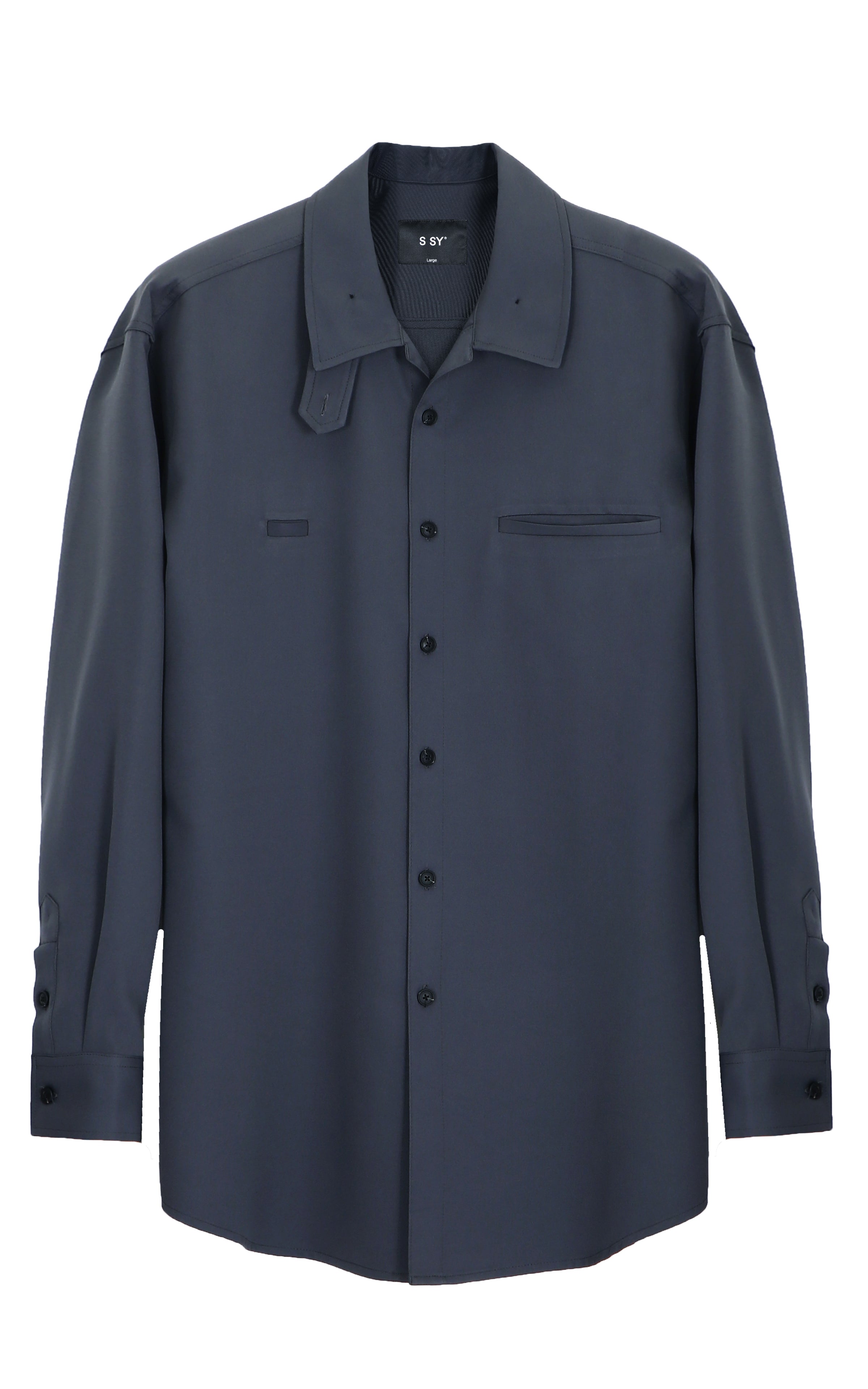 balmacaan welt pocket shirt jacket grey