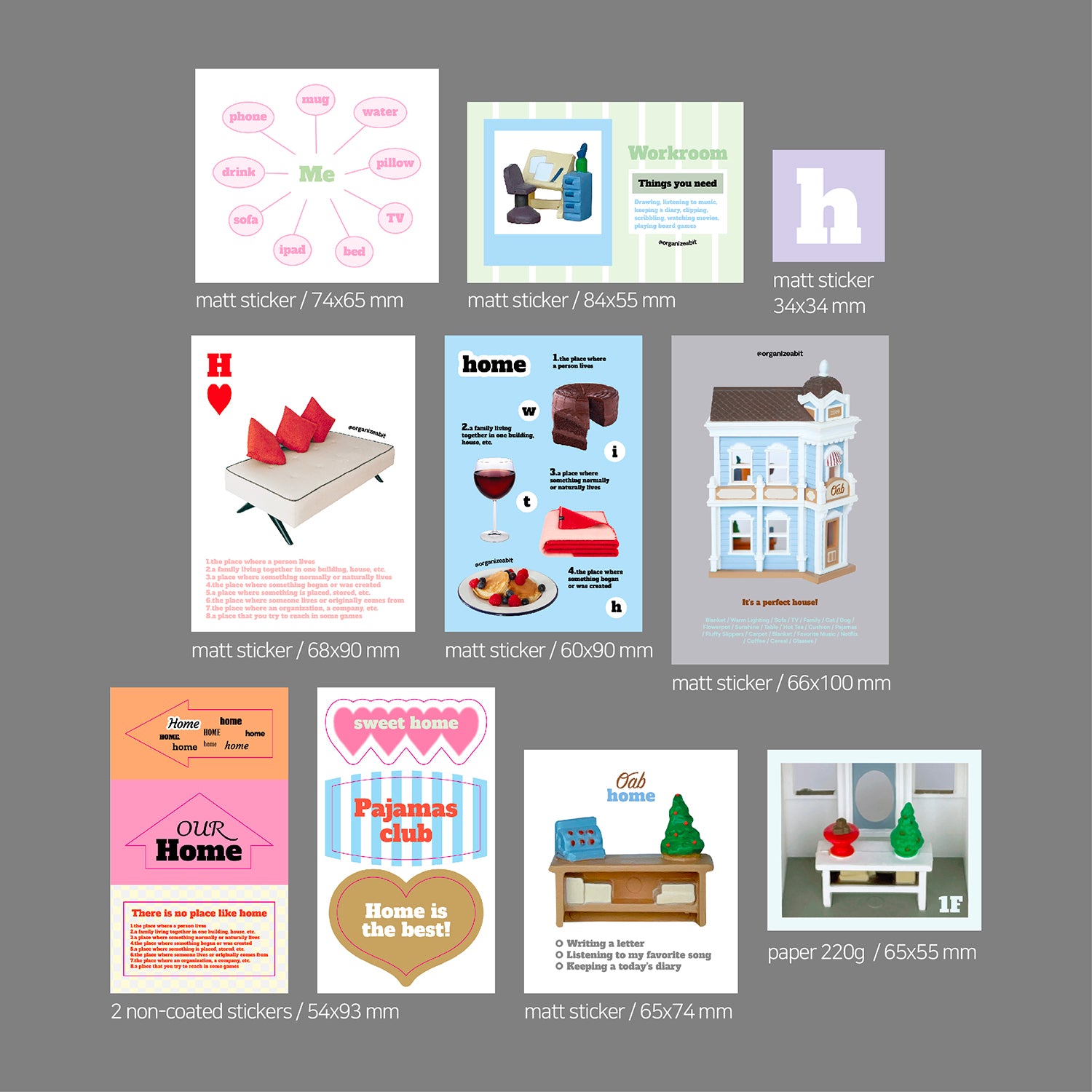 oab at home pack / scrap sticker set