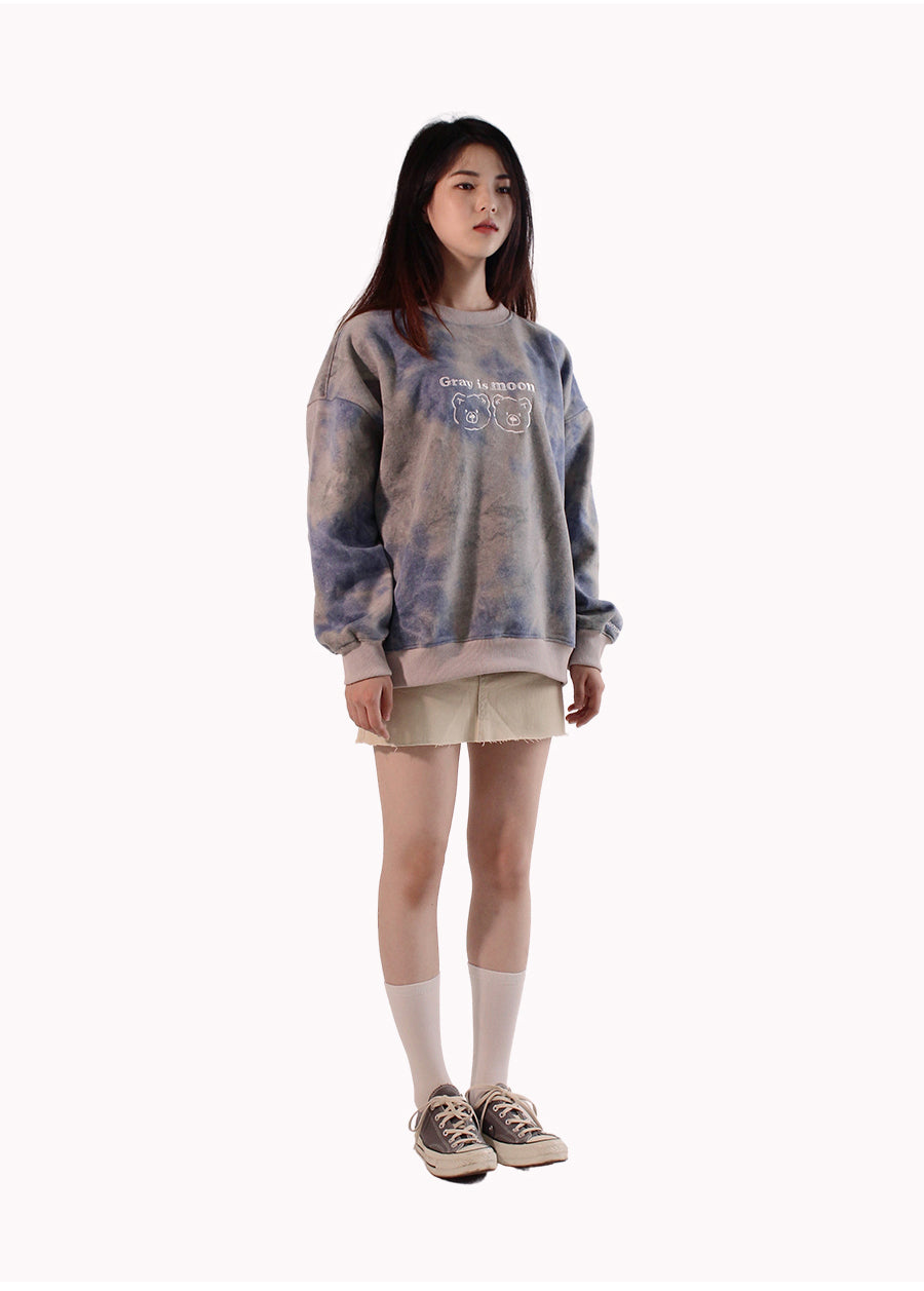 [tiedye] doublebear Sweatshirt - blue