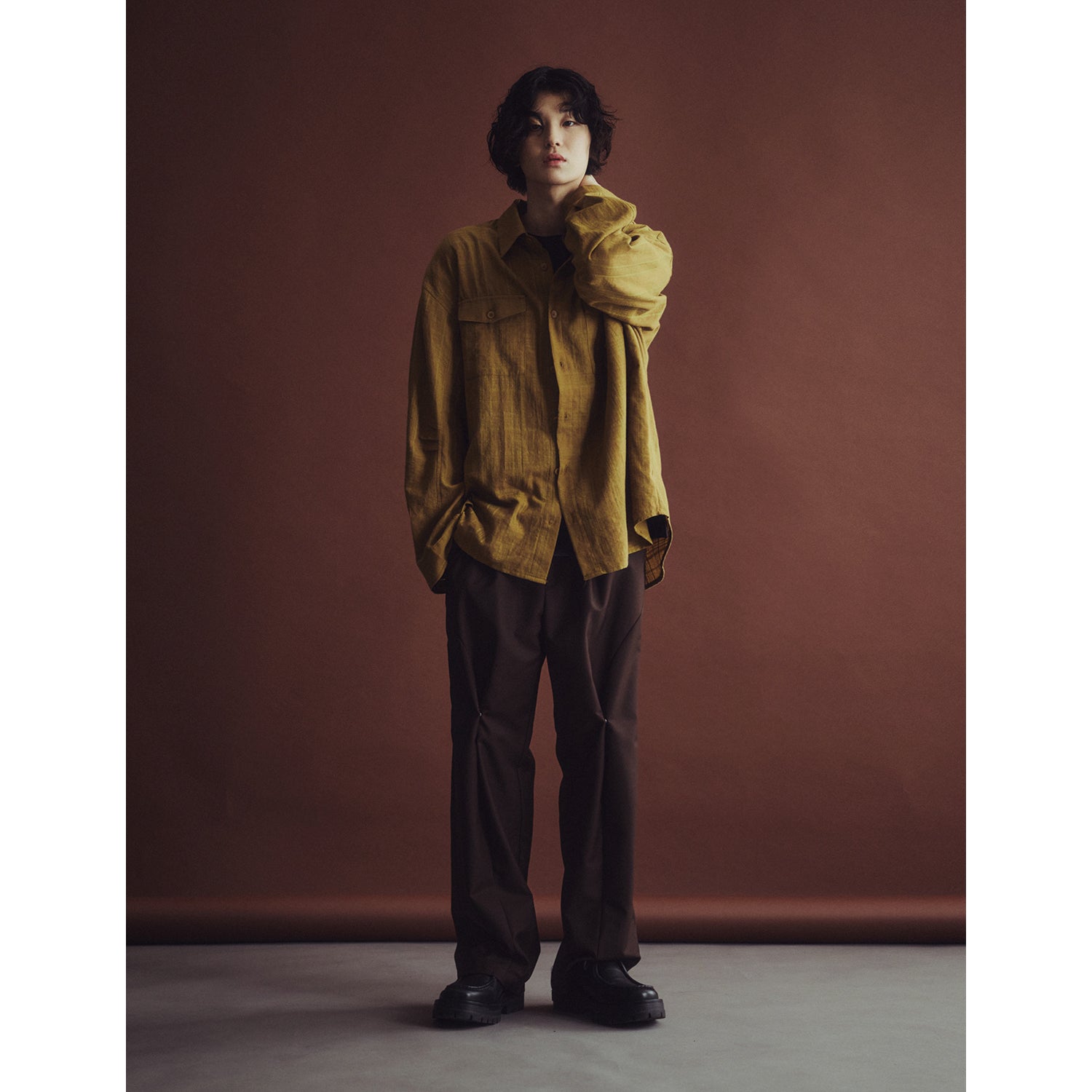 MARANG POCKET CHECK SHIRT_MUSTARD