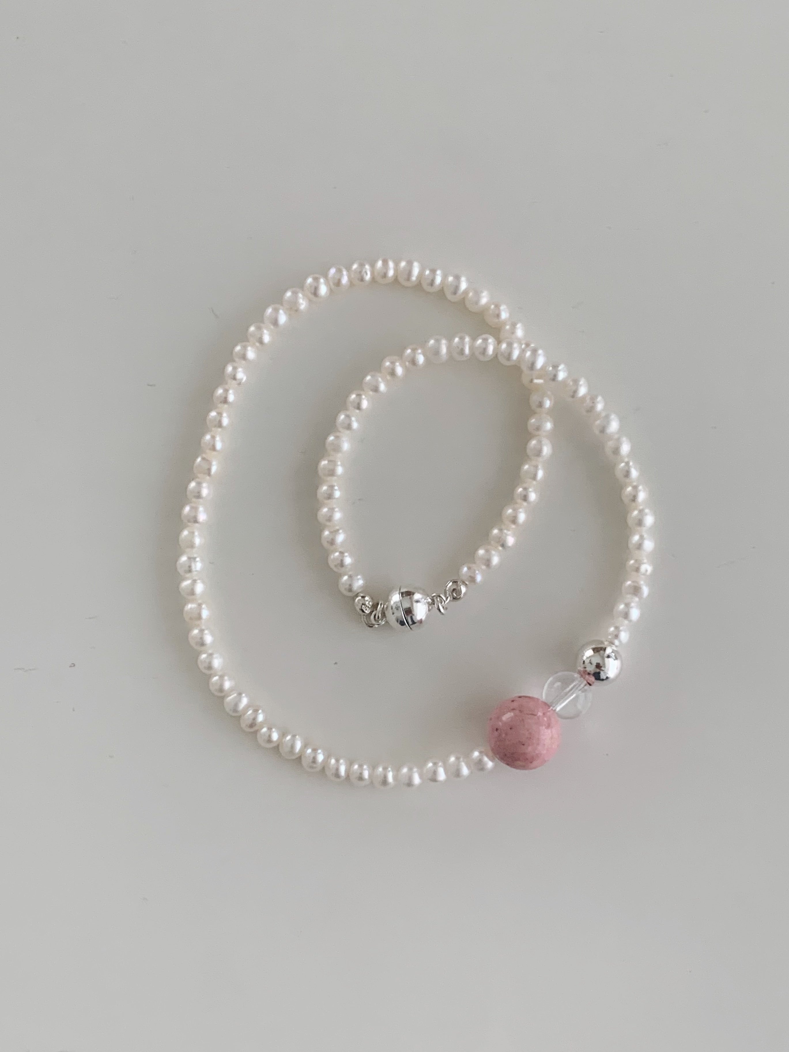 [925silver] Monuff Pearl Necklace