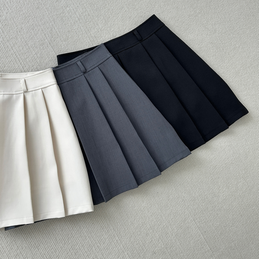 [Belt set] Roache Pleats Mini Skirt