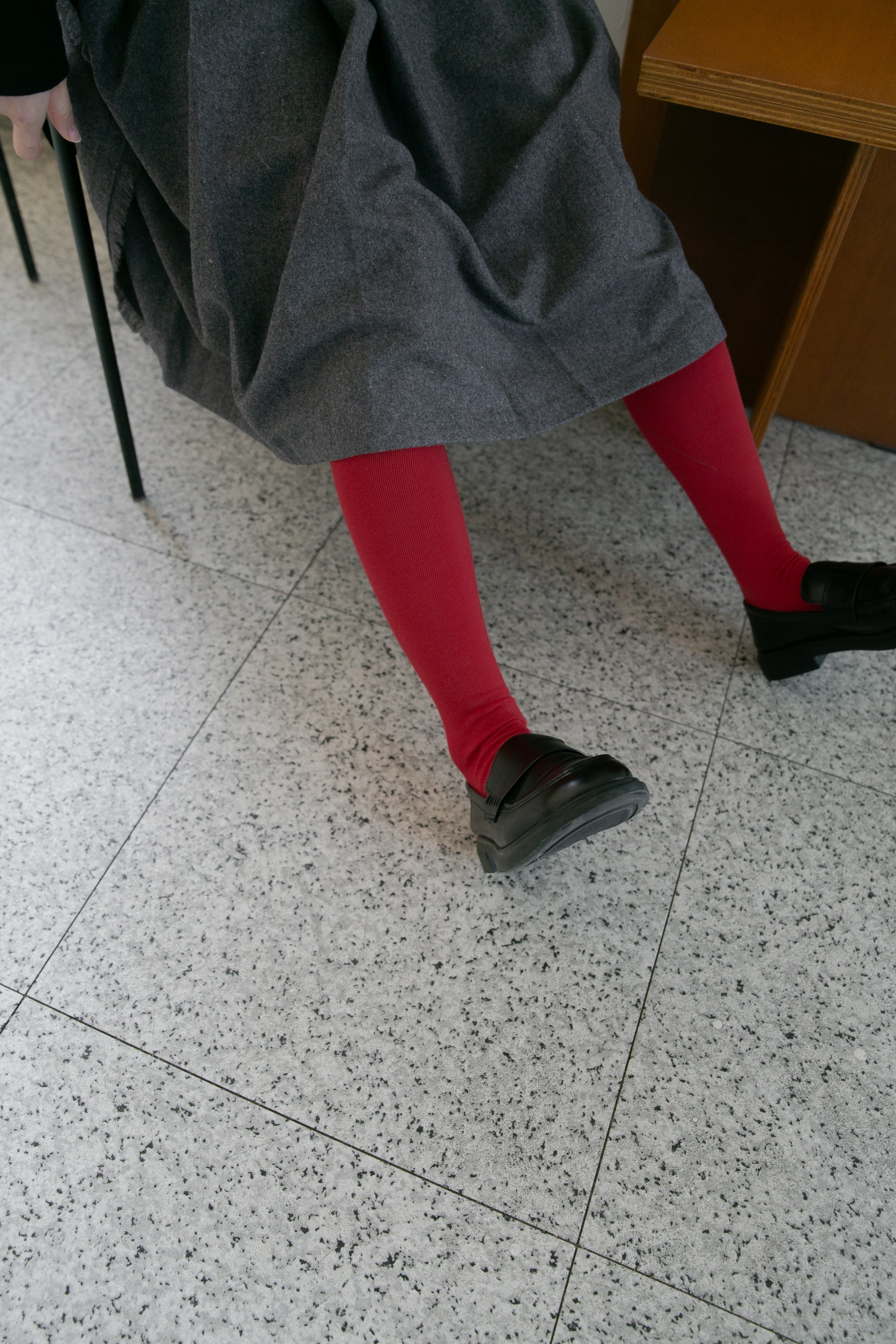 red knee socks