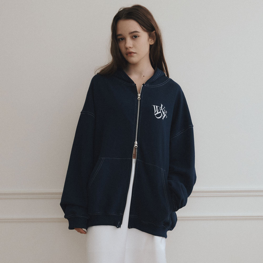 Logo Stitch Hood Zip-up [2 Color]