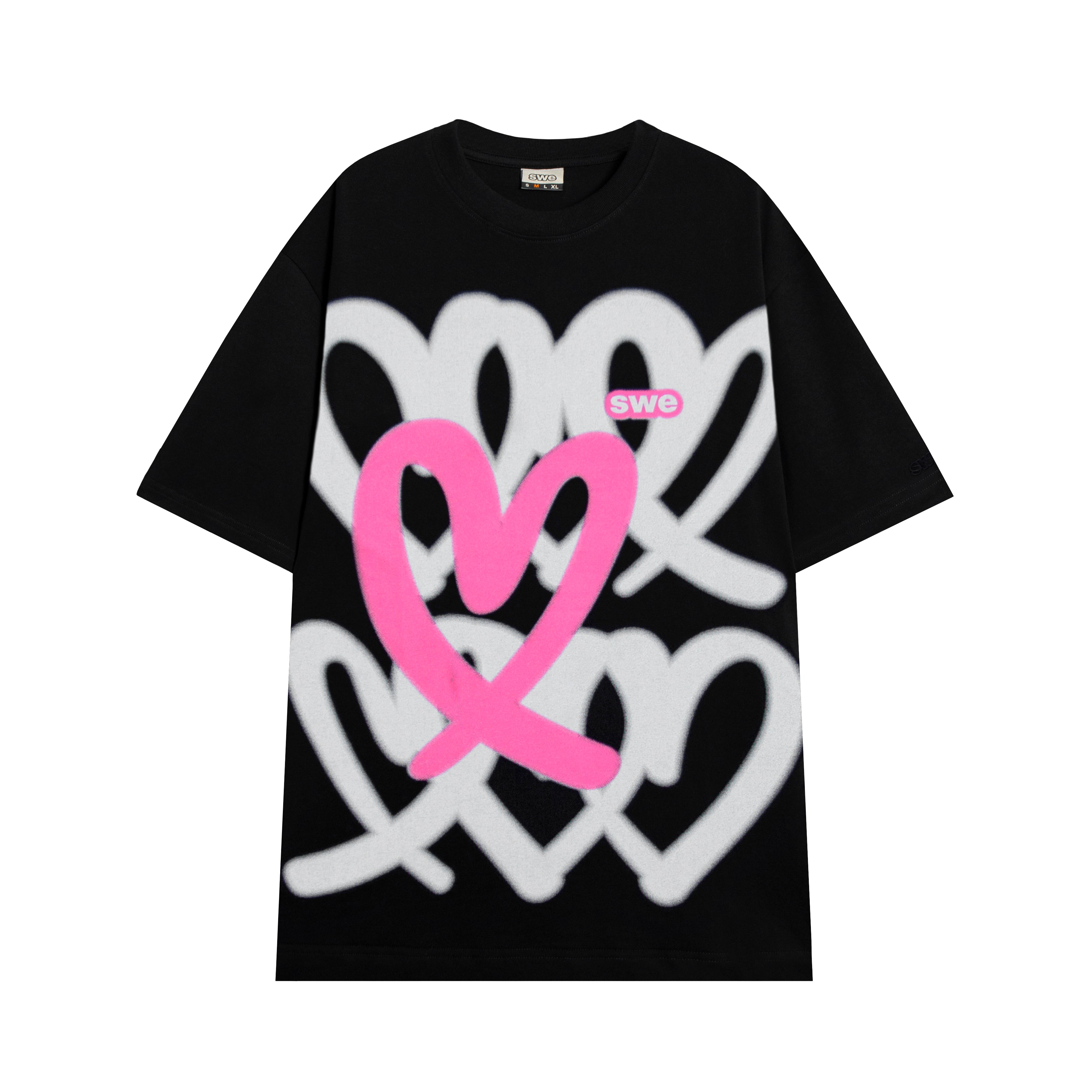 HEARTS TEE - BLACK