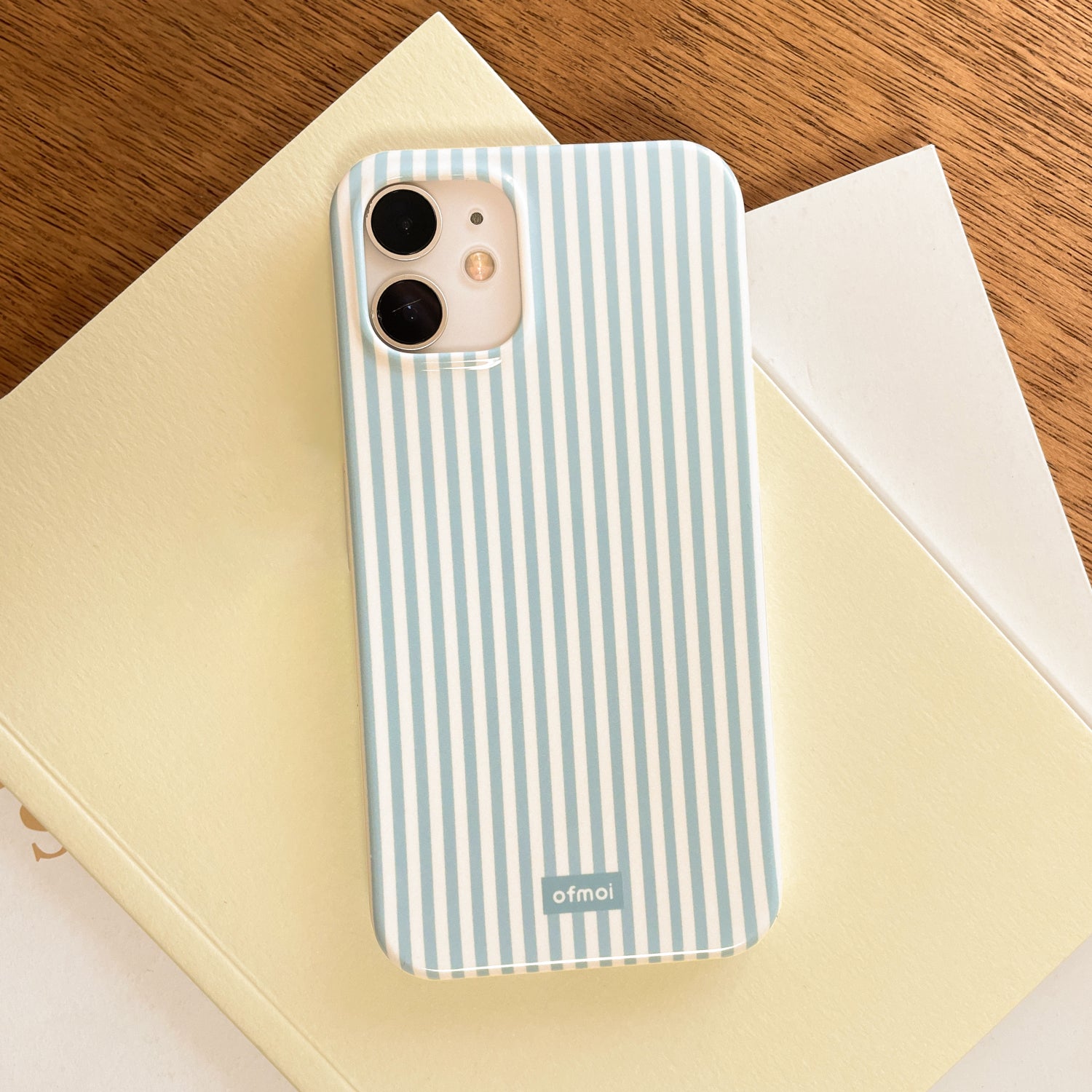 creamy blue hard glossy phone case