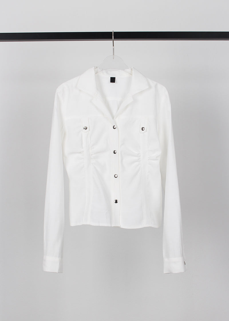 SHIRRING BUTTON SHIRT