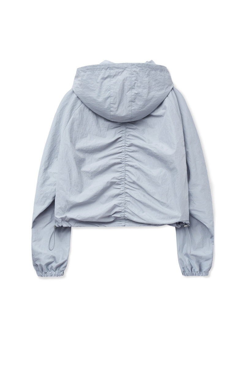 shirring zip up (light grey)