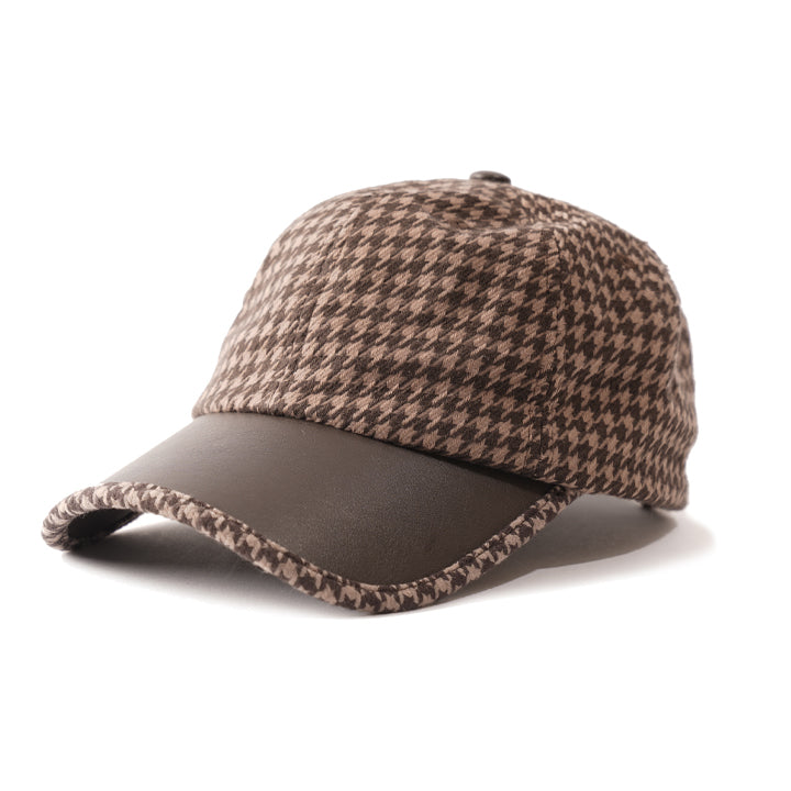 HOUNDSTOOTH CAP (BROWN)