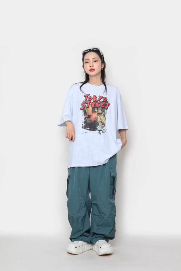 Snap Wide Cargo Pants