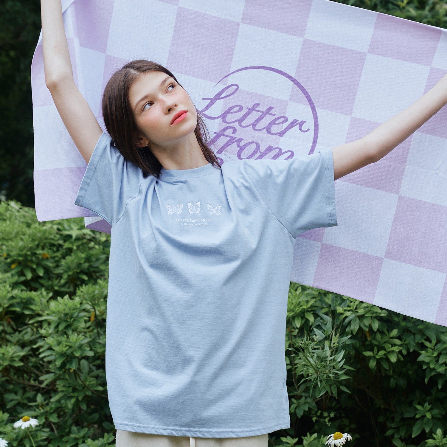 NEW VER.Triple Butterfly Embroidery T-Shirt