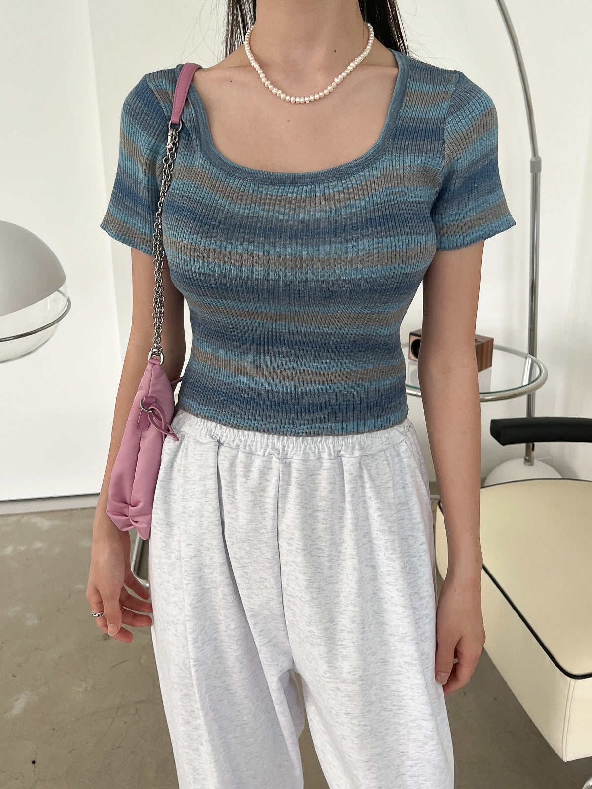 Rainbow Crop Knit (2color)