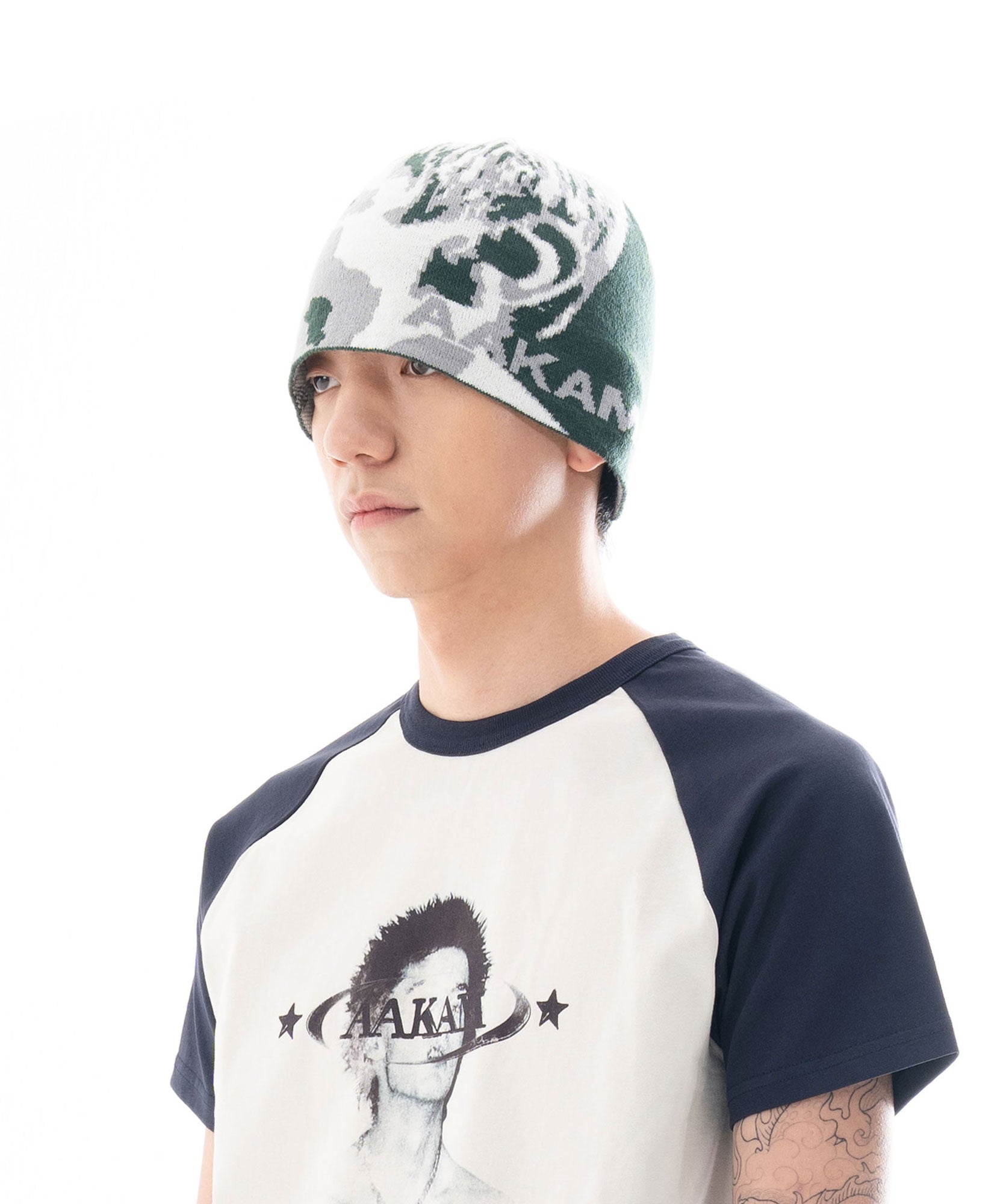 Scream Jacquard Beanie (Green)