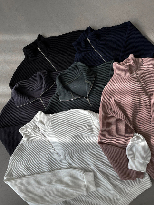 As Half Zip Up Knit (7color)